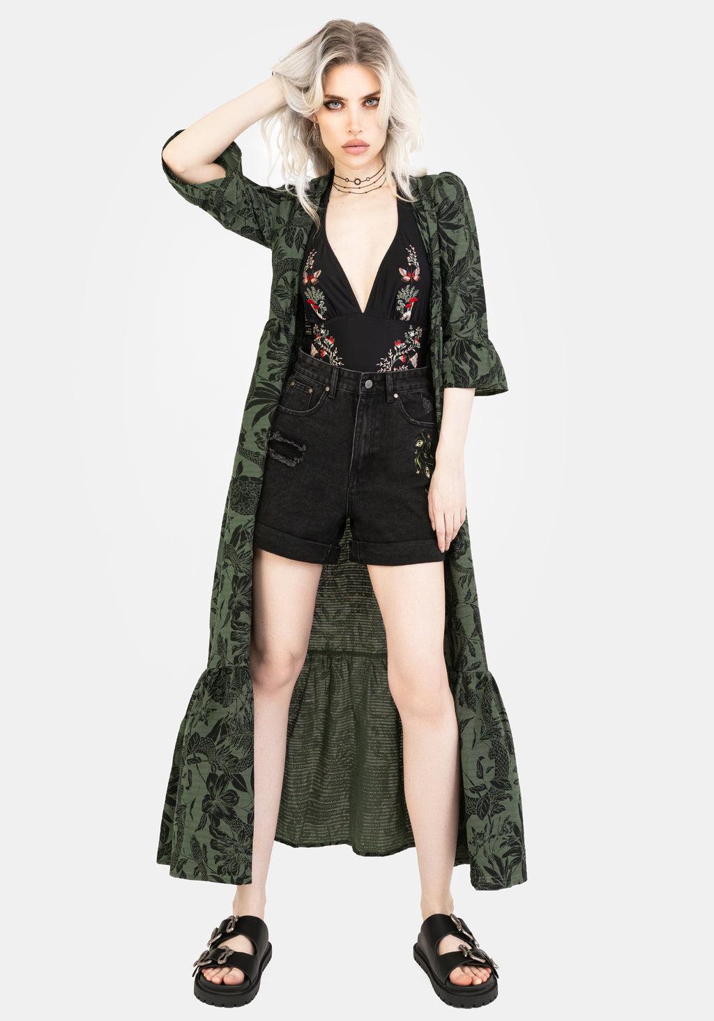 Bashe Cotton Maxi Over Dress - Green Product Image