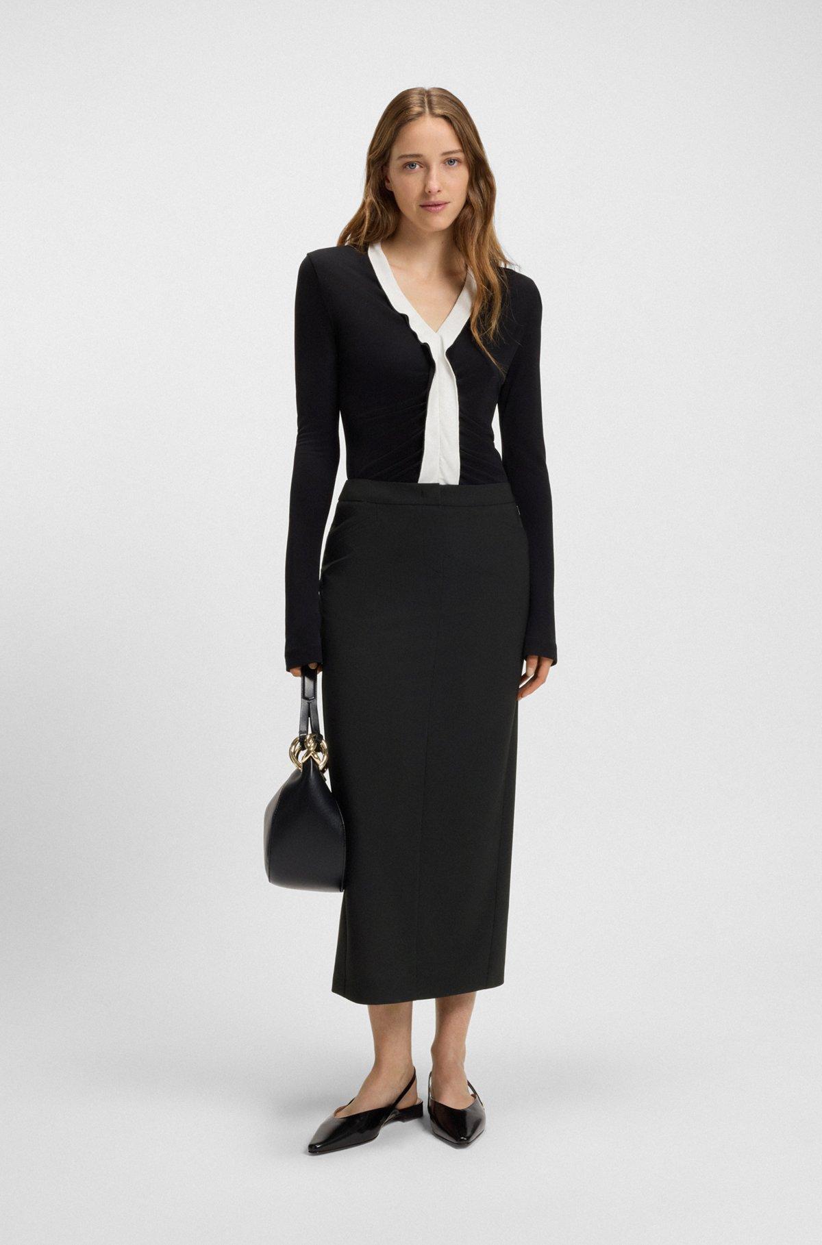 BOSS - Pencil skirt in wool - Black Product Image