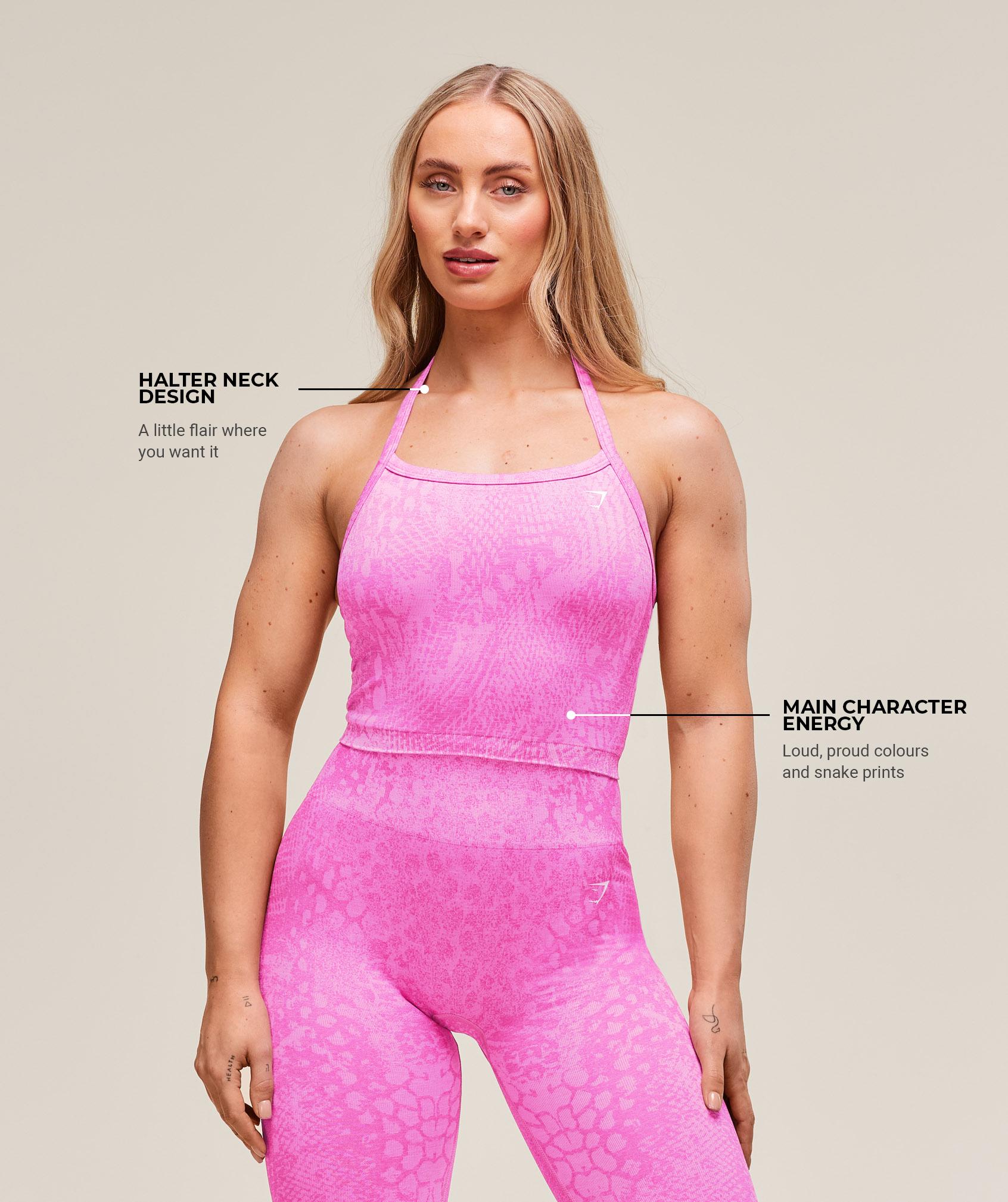 Gymshark Adapt X Whitney Animal Seamless Midi Tank - Sour Pink/Vibrant Pink Female Product Image