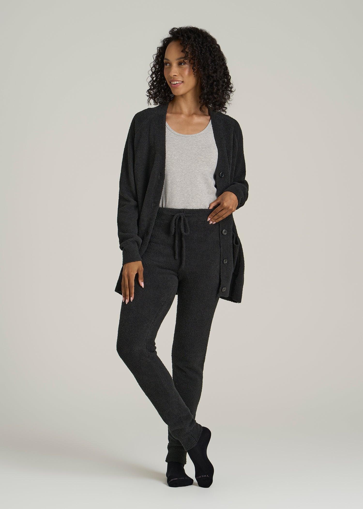 Chenille Leggings for Tall Women in Black Female Product Image