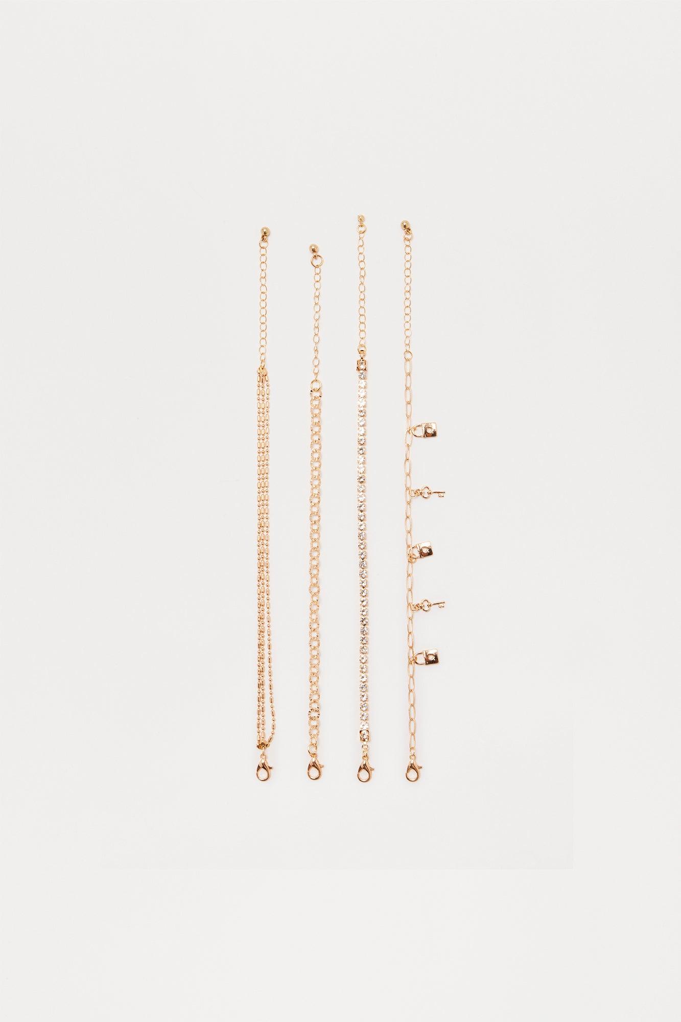 Love Lock 4 Piece Bracelet Set - Gold Product Image