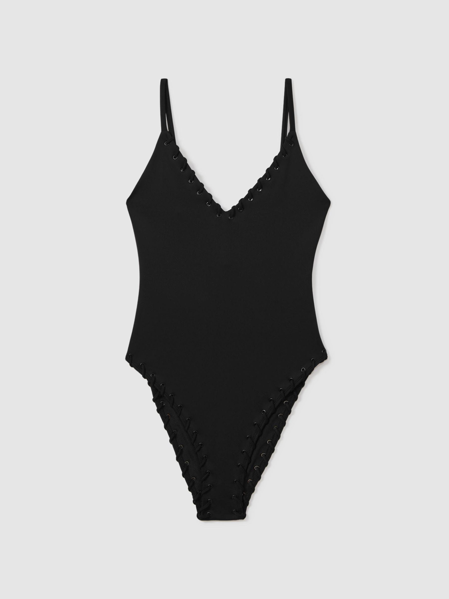 Good American Whip Stitch Swimsuit in Black Product Image