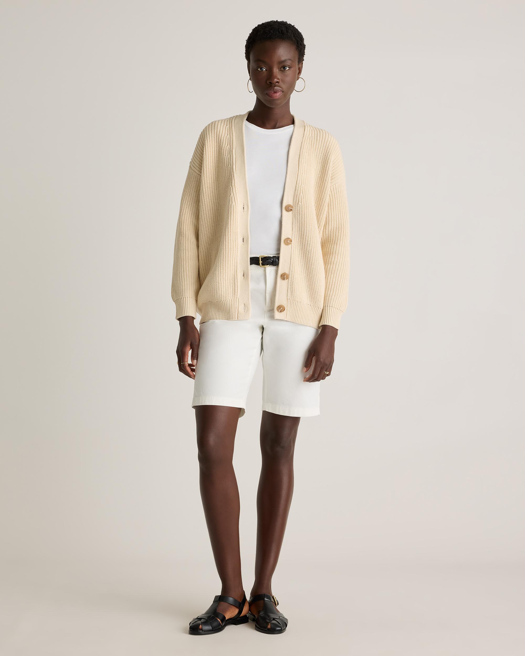 Quince | Women's OverSized Boyfriend Cardigan Sweater Organic Cotton Product Image