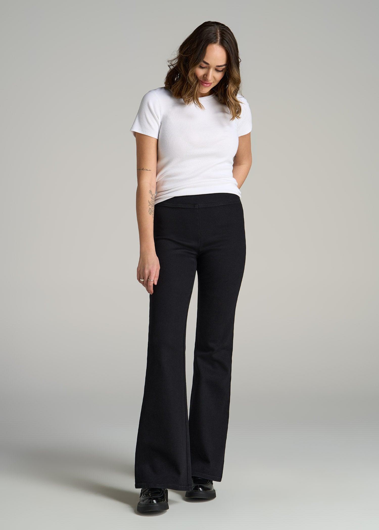 Chloe Pull-on Flare Jeans for Tall Women in Washed Black Female Product Image