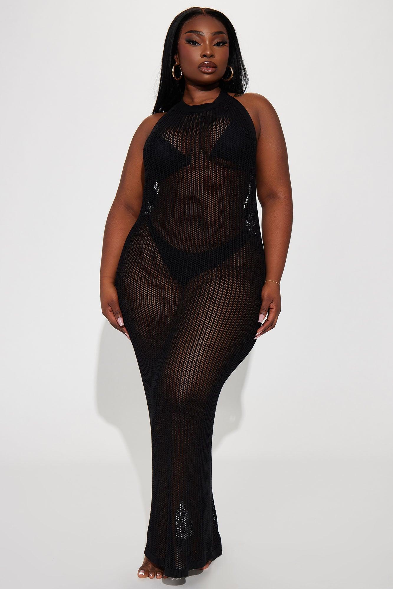 Zoila Crochet Swim Dress Cover Up - Black Product Image