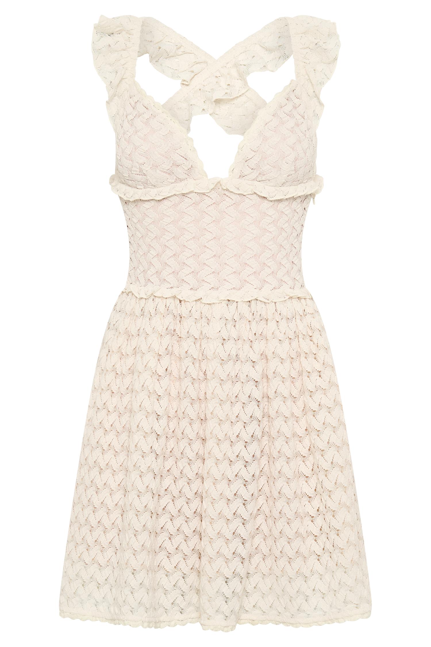 Ezra Lace Mini Dress - Ivory Product Image