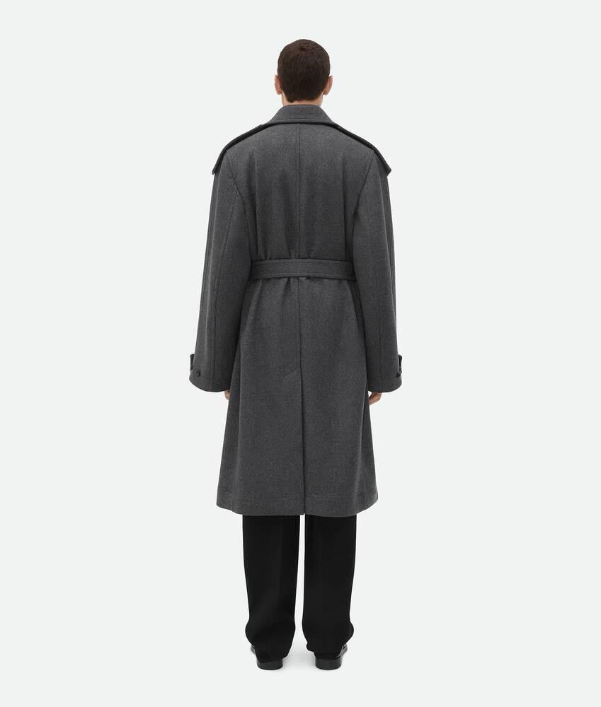 Men's Double Face Wool Trench Coat in Charcoal melange Product Image
