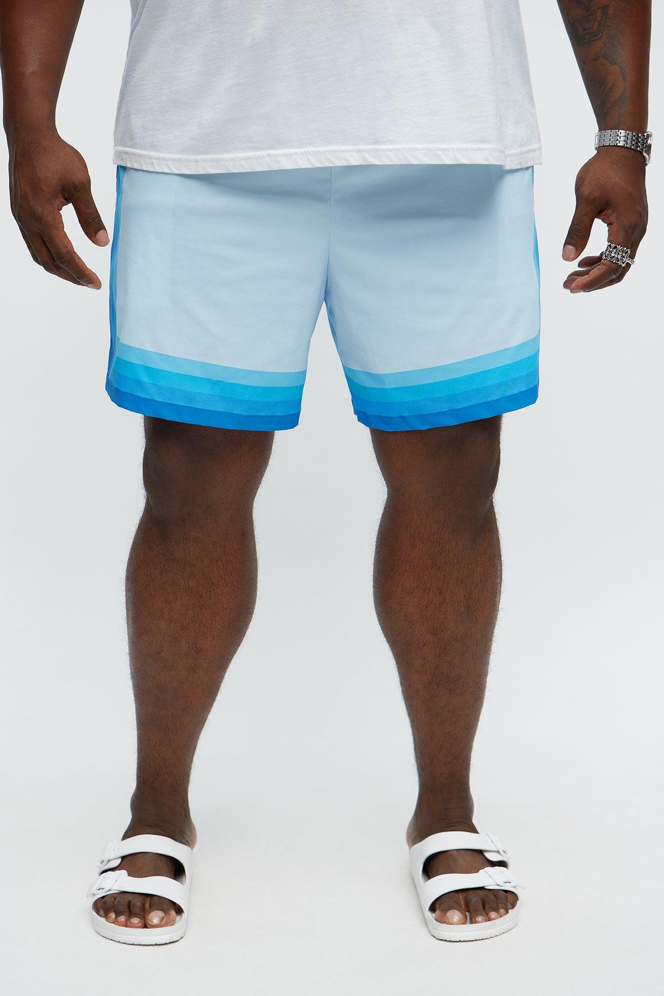 Splash Borders Swim Mid Trunk - Blue/combo Product Image