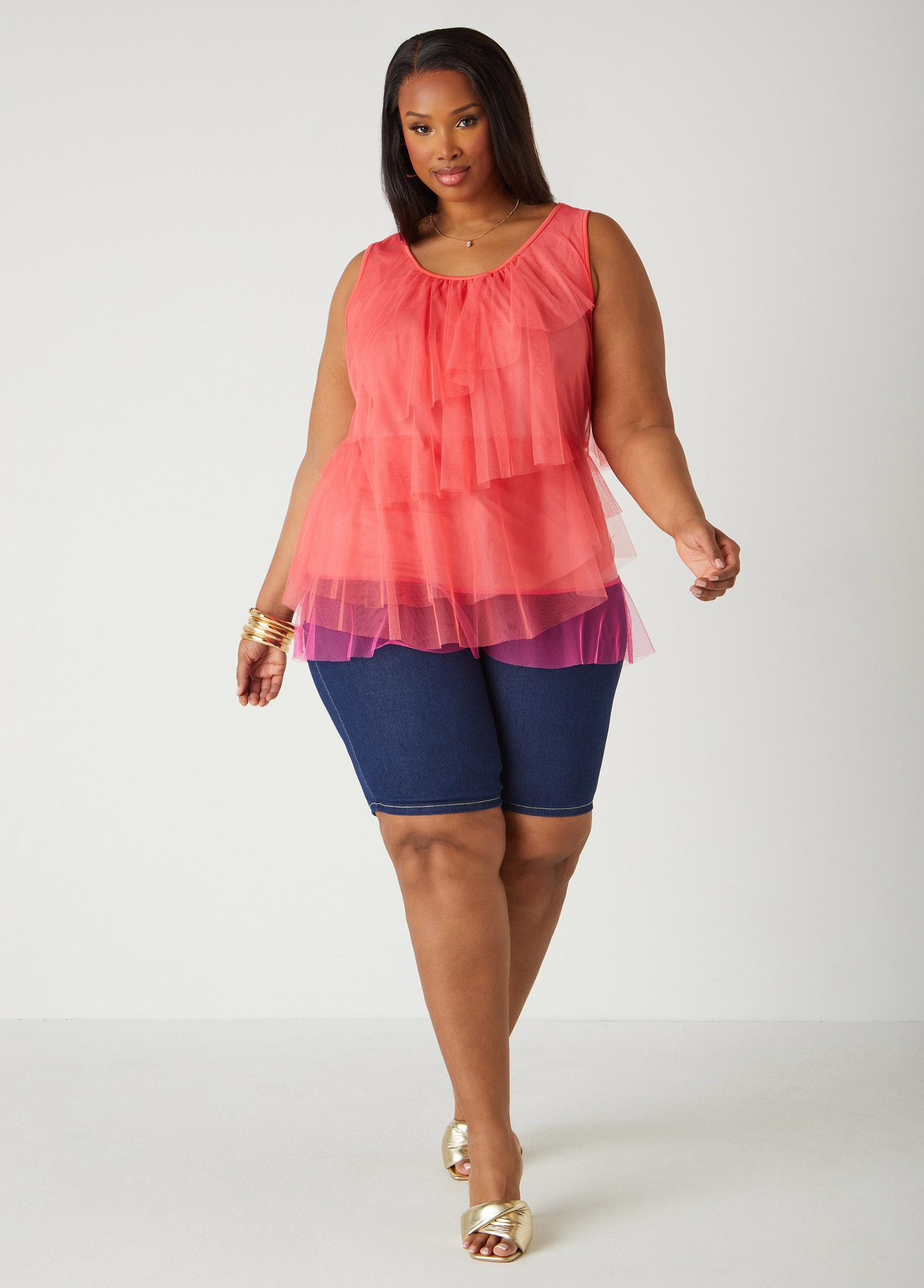 Two Tone Tiered Tulle Top Product Image