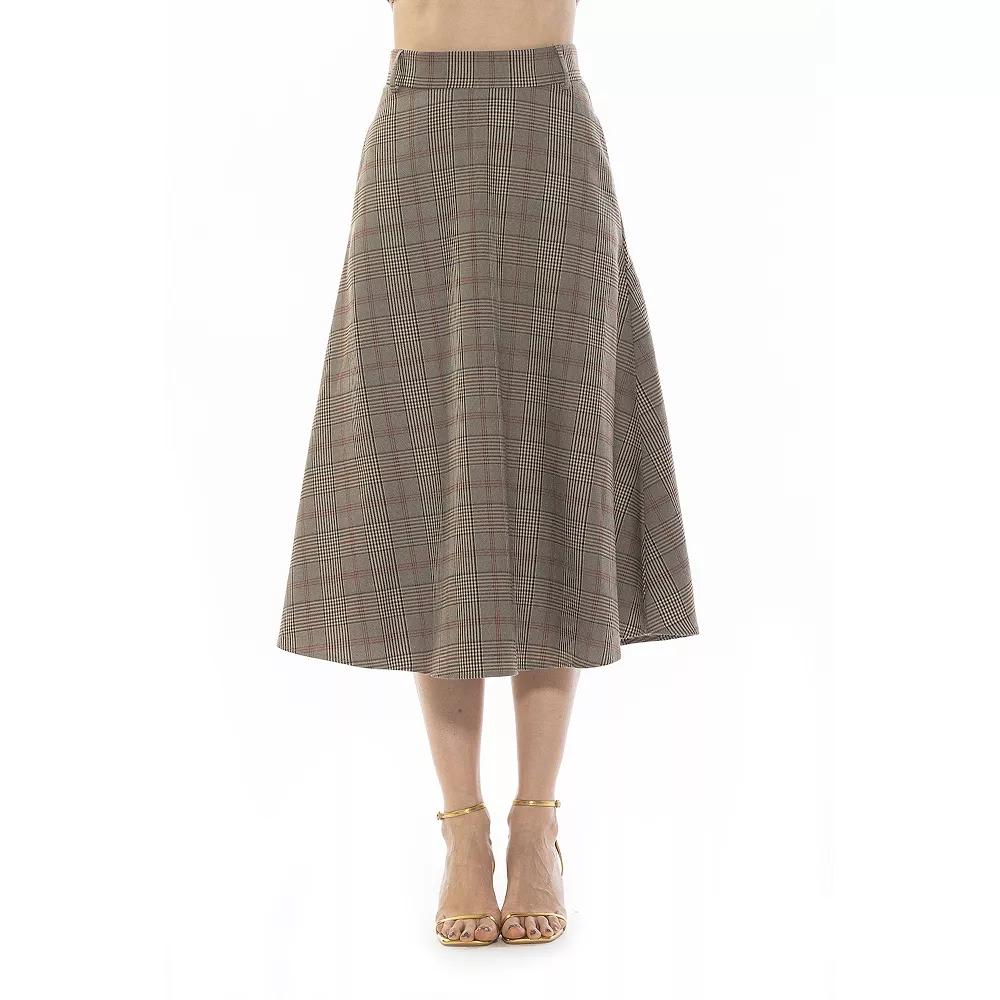 Women's ALEXIA ADMOR Leonie Tweed Full Maxi Skirt, Size: 12, Mensplaid Product Image