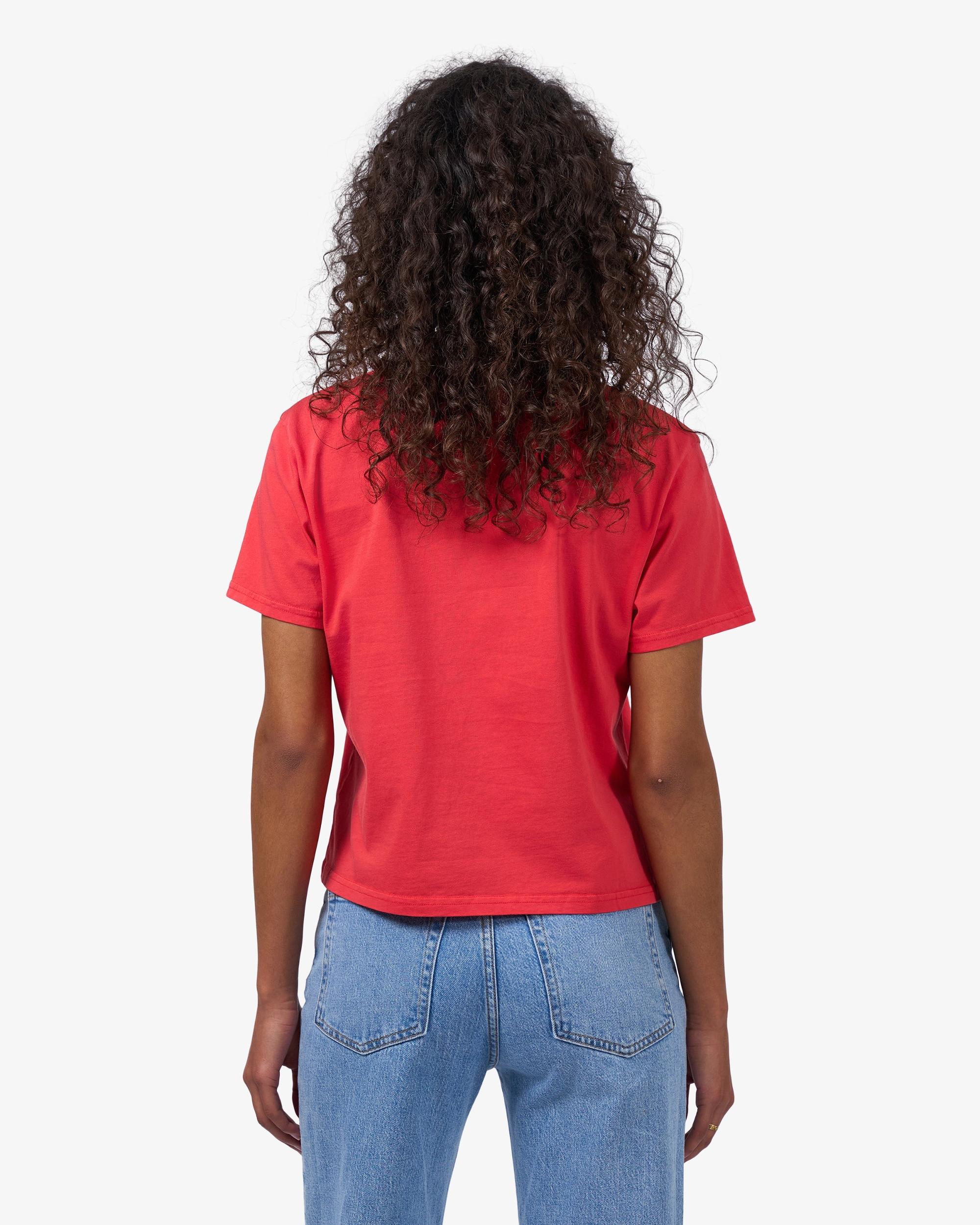 Organic Boxy Crop Tee - Red Tangerine Product Image