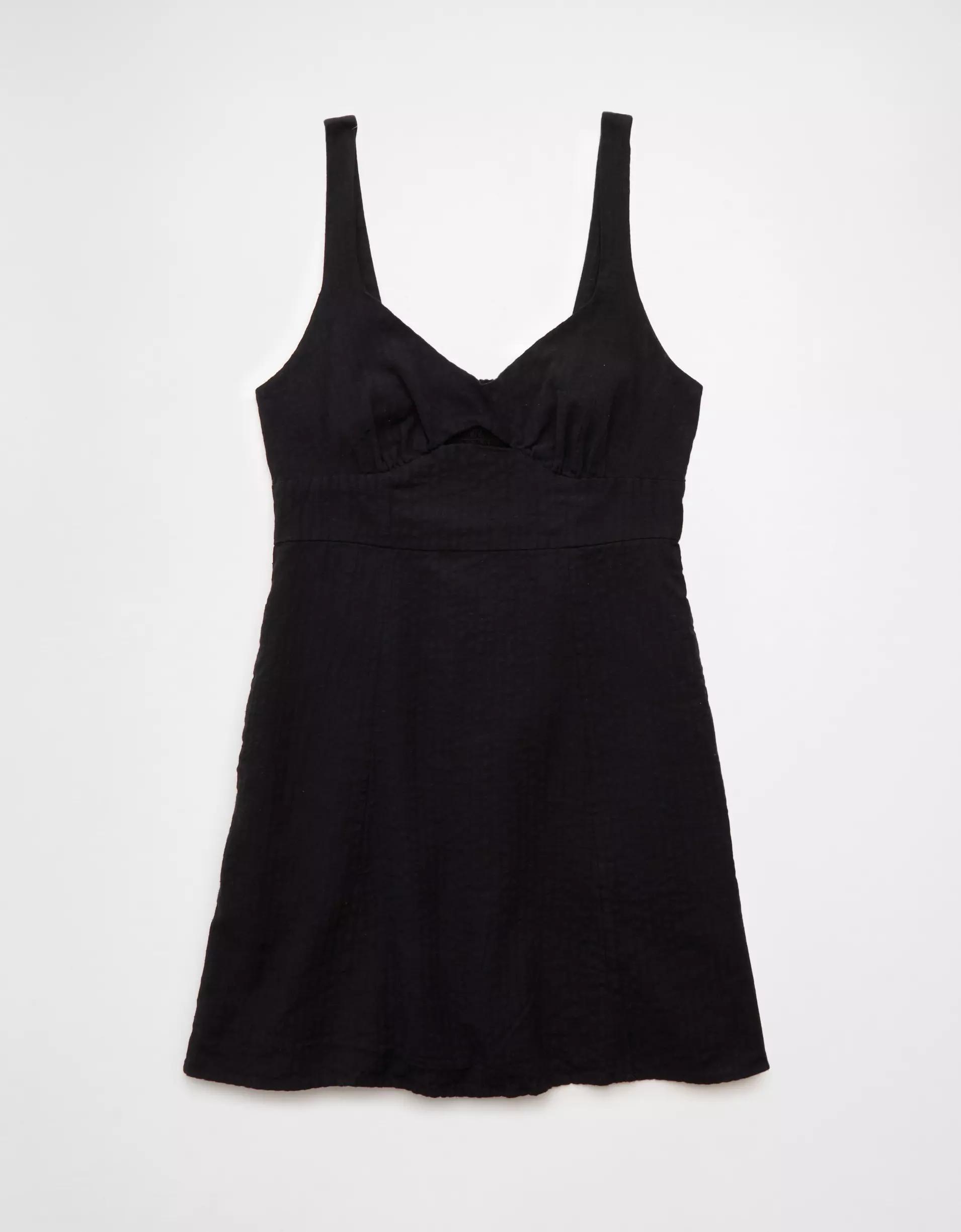 AE Linen-Blend Cut-Out Mini Dress Product Image