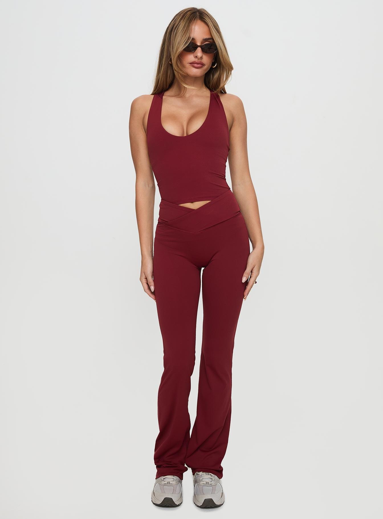 Sunday Session Active Flare Leg Pant Red Product Image