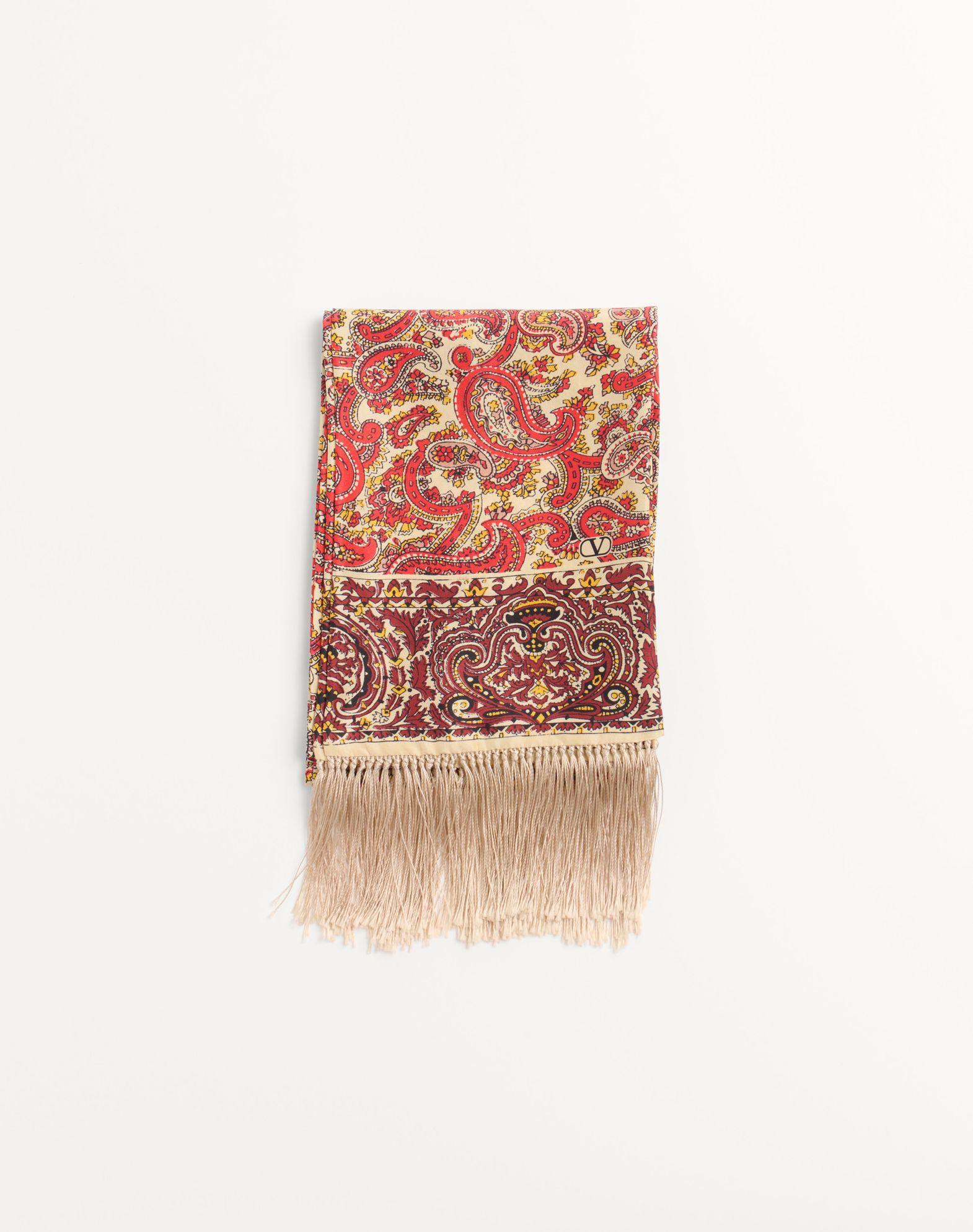 Voyage Imaginaire Silk Bandeau Scarf With Fringe Product Image