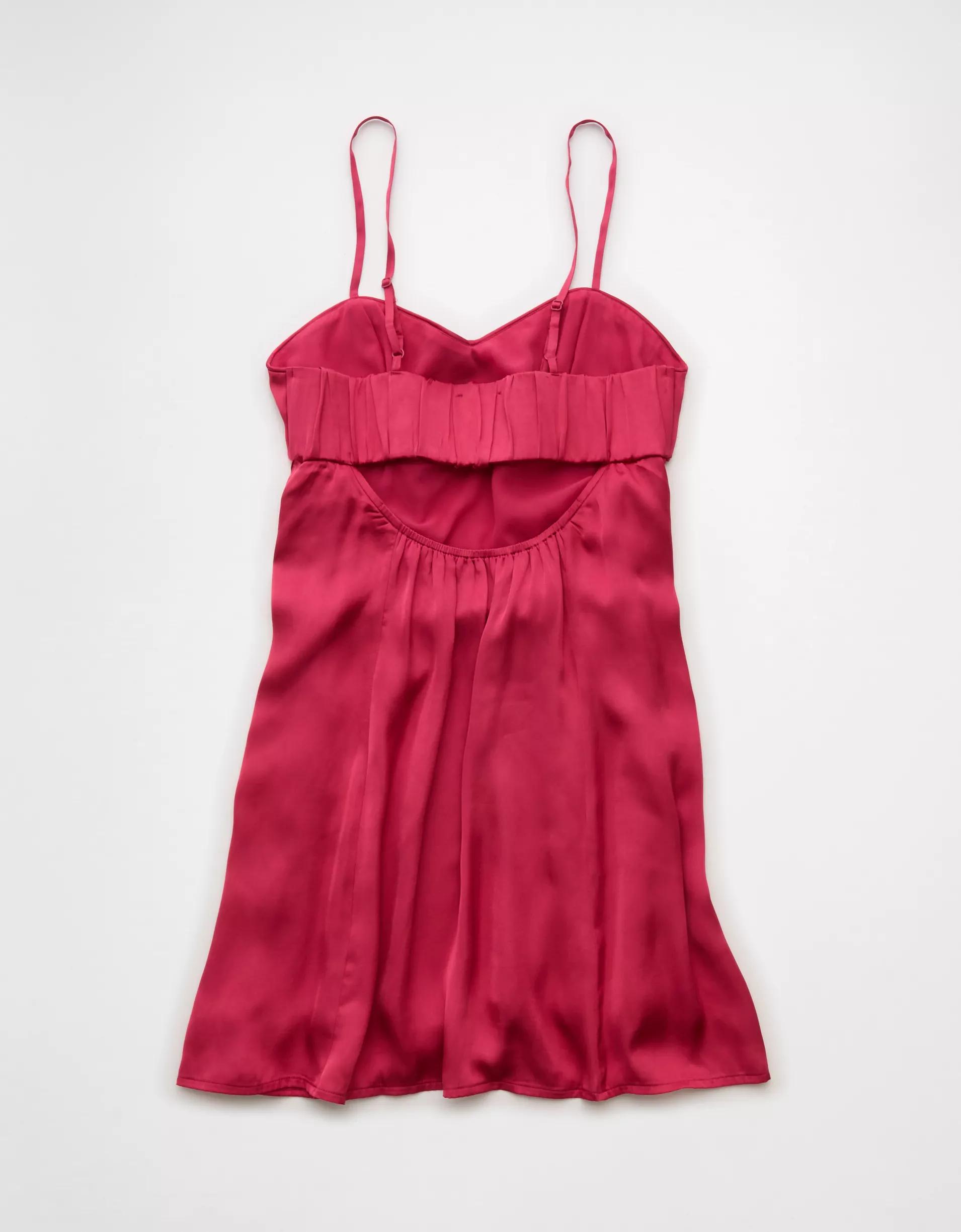 AE Satin Sweetheart Mini Slip Dress Product Image