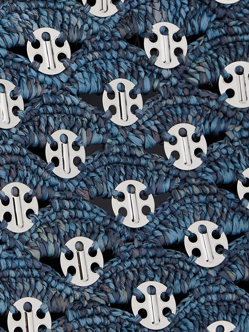 DENIM BLUE TOTE BAG IN RAFFIA Product Image