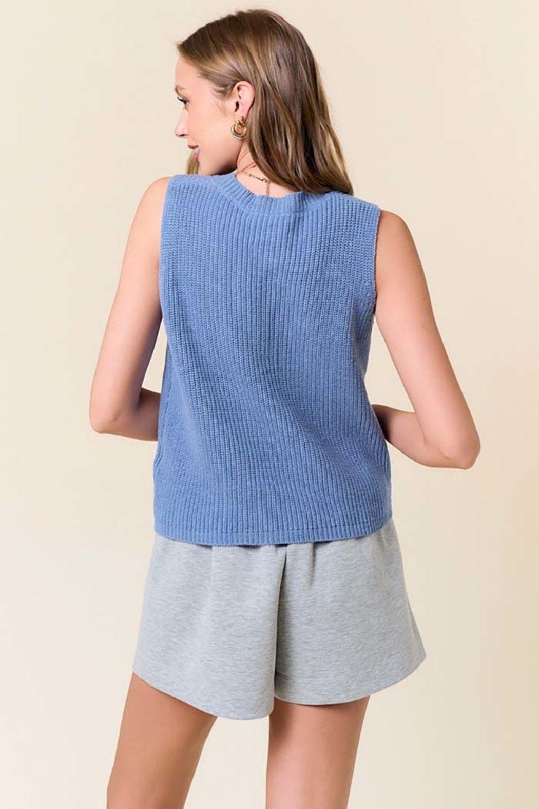 Round Neck Summer Sweater Tank Top Product Image