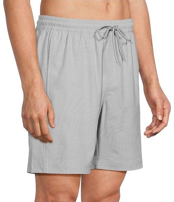 Caribbean Shadow Palm Print 8#double; Inseam Swim Trunks Product Image