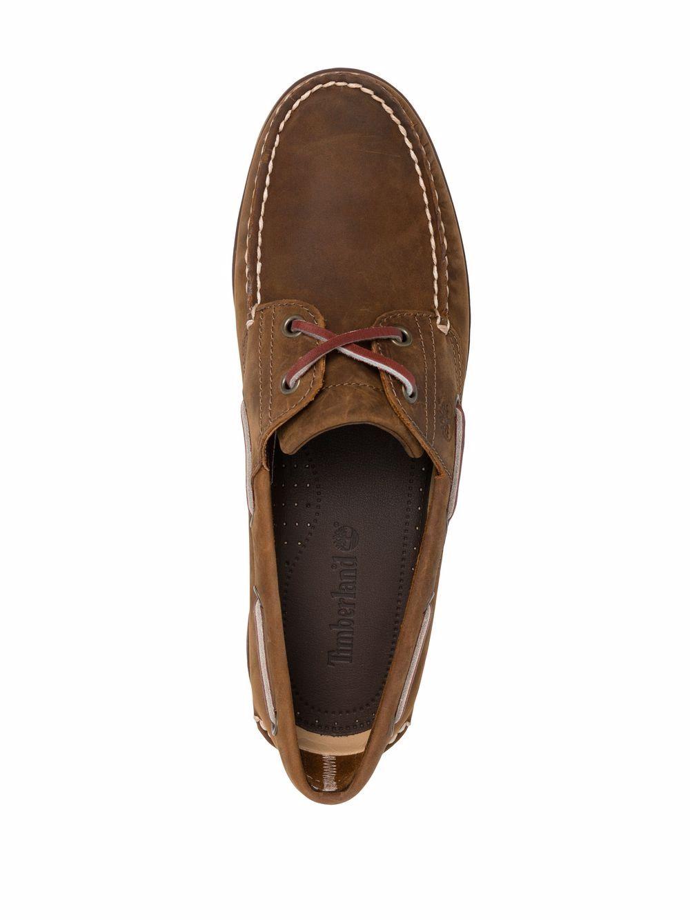 stitched leather boat shoes Product Image