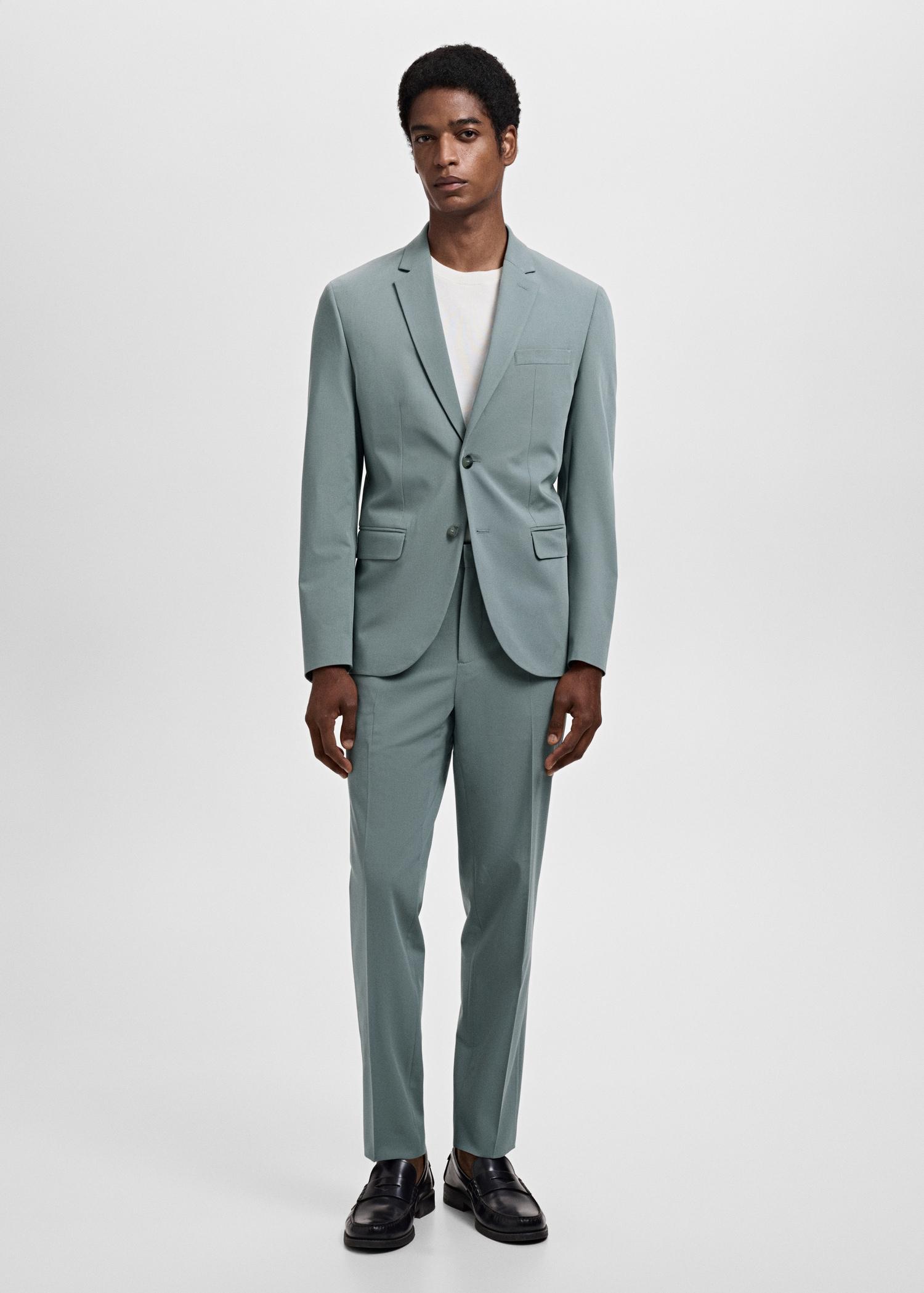 Super slim-fit suit jacket in stretch fabric - Men | MANGO USA Product Image