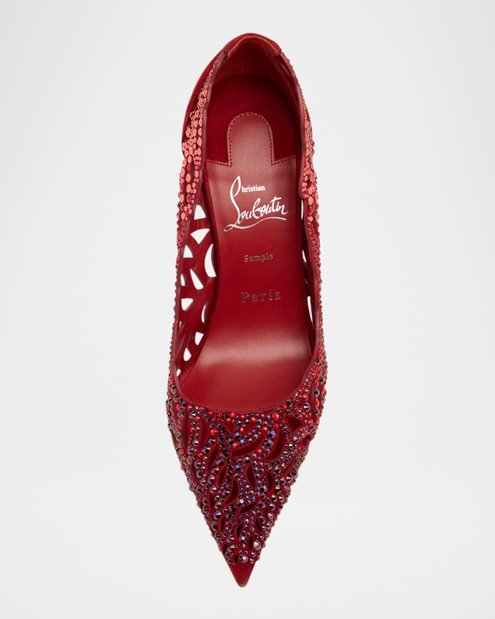 Lasera Strass Suede Red Sole Pumps  Product Image