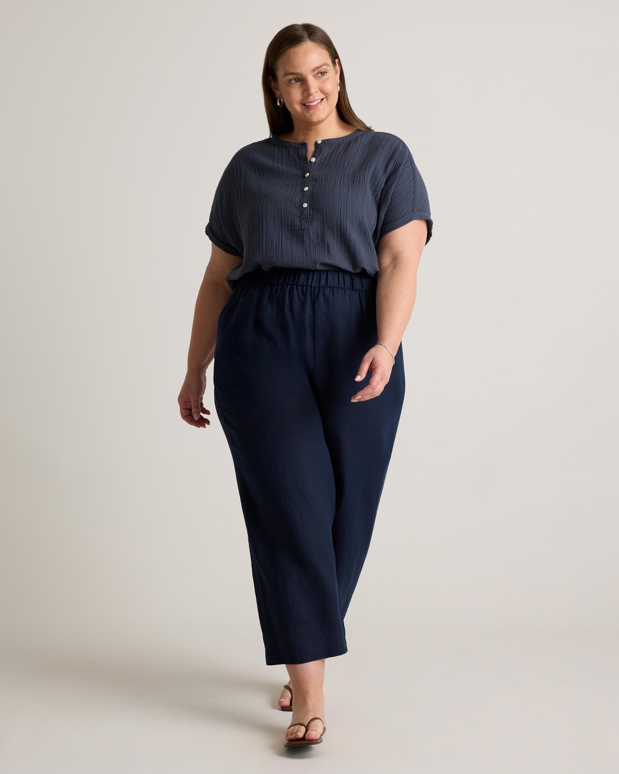 Quince | Women's Gauze Roll Sleeve Shirt Organic Cotton Product Image