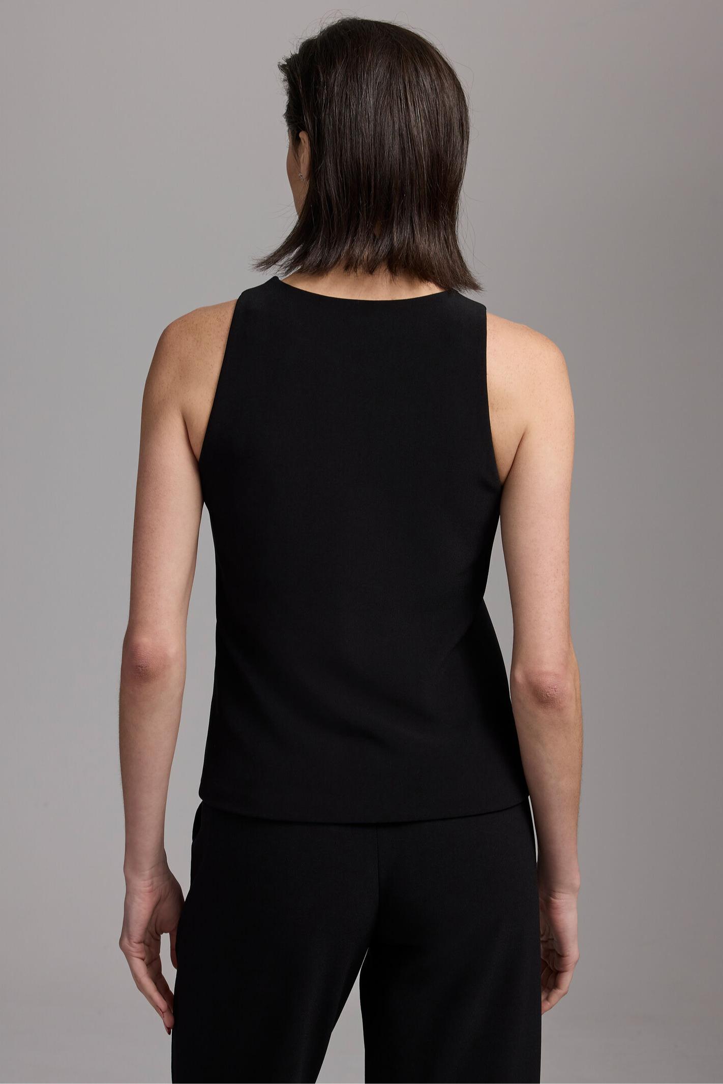 Knit Scuba High Neck Tank - Caviar Product Image