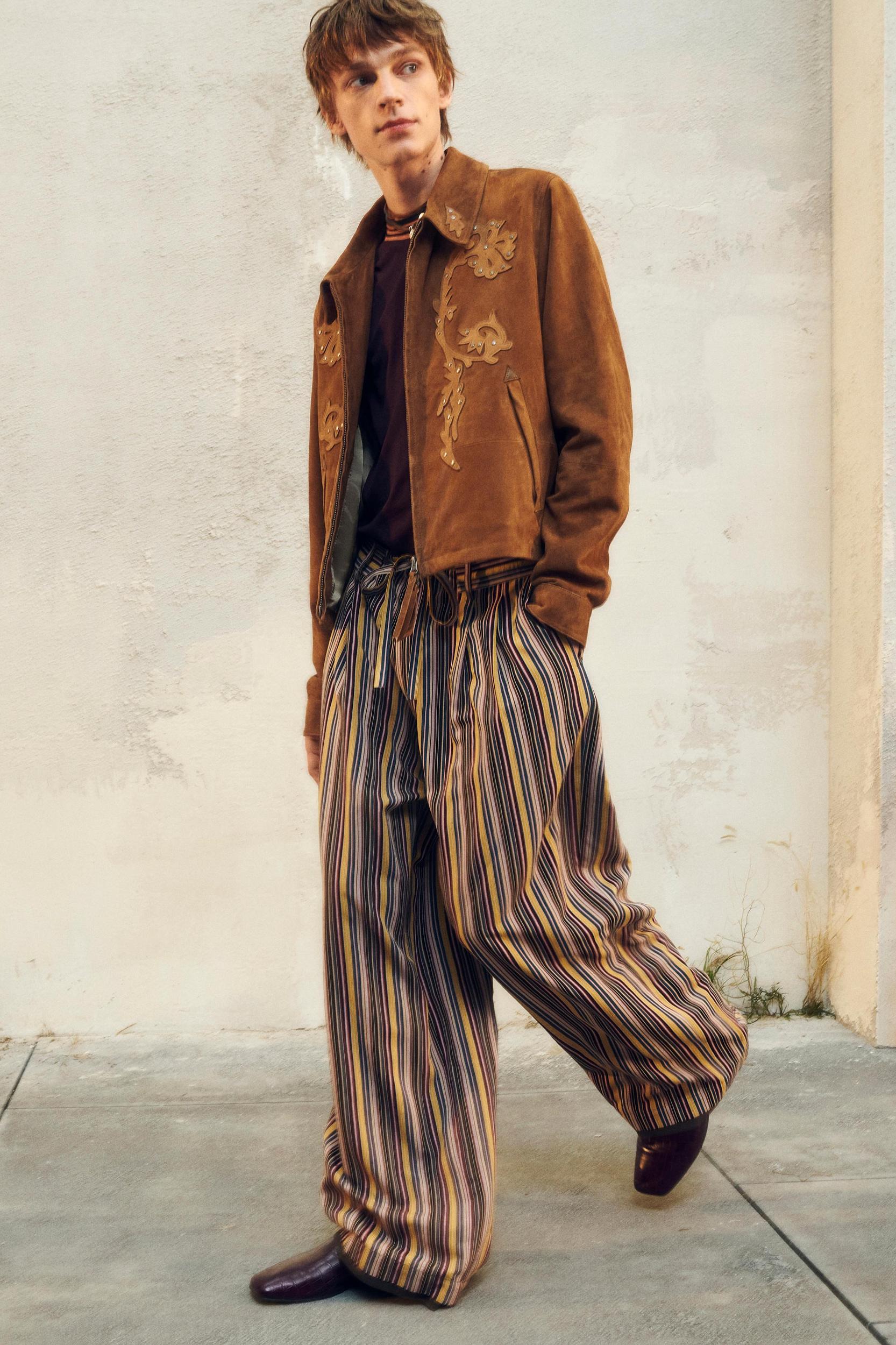 WIDE FIT STRIPED PANTS LIMITED EDITION Product Image