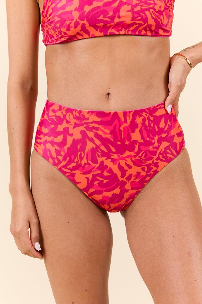 Tide Turner Pink Multi Print Reversible Bikini Bottoms Product Image