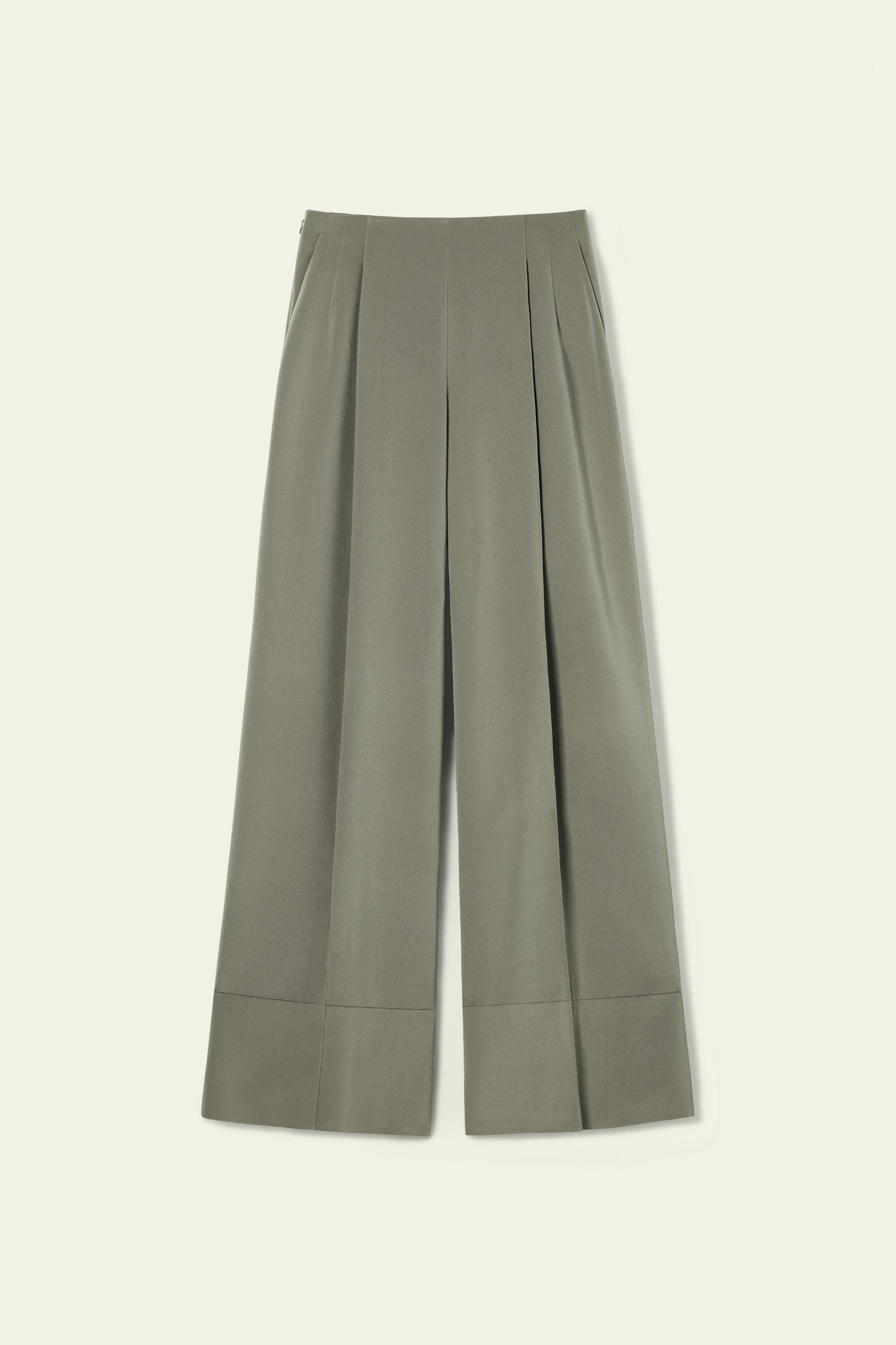 Stretch Silk Wide-Leg Pants Product Image