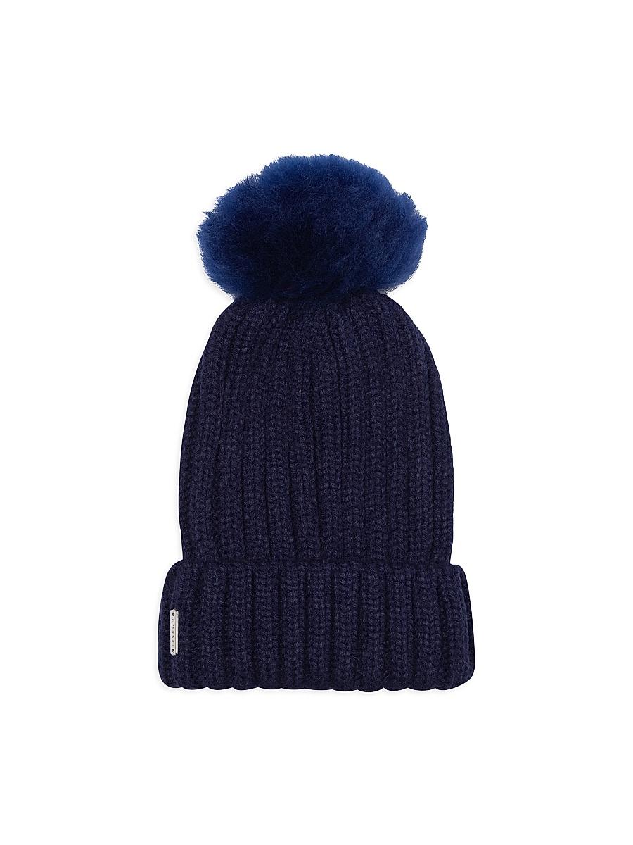Womens Knit Hat With Toscana Lamb Pompom Product Image