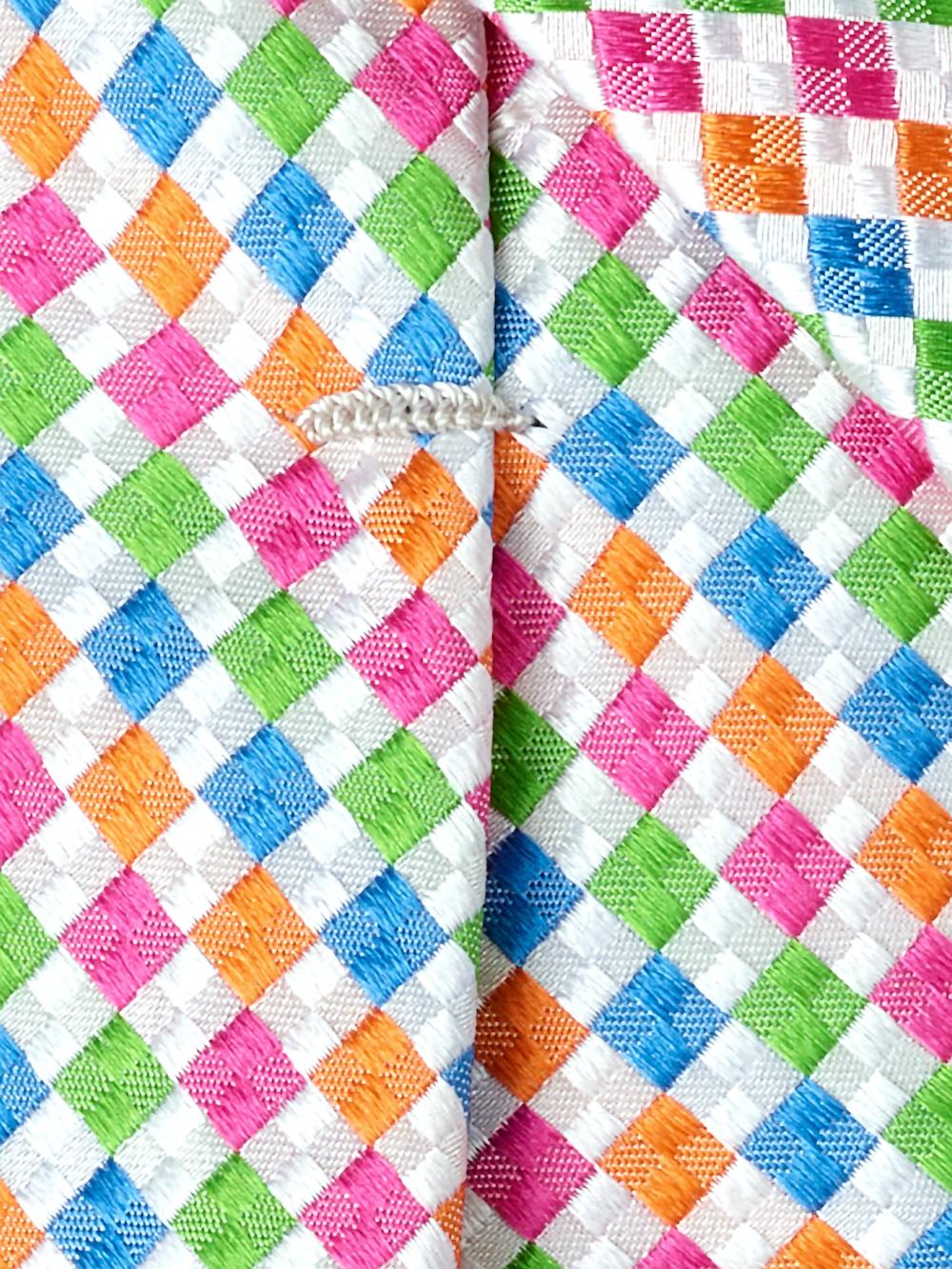 Geometric Woven Silk Tie - Multi Product Image