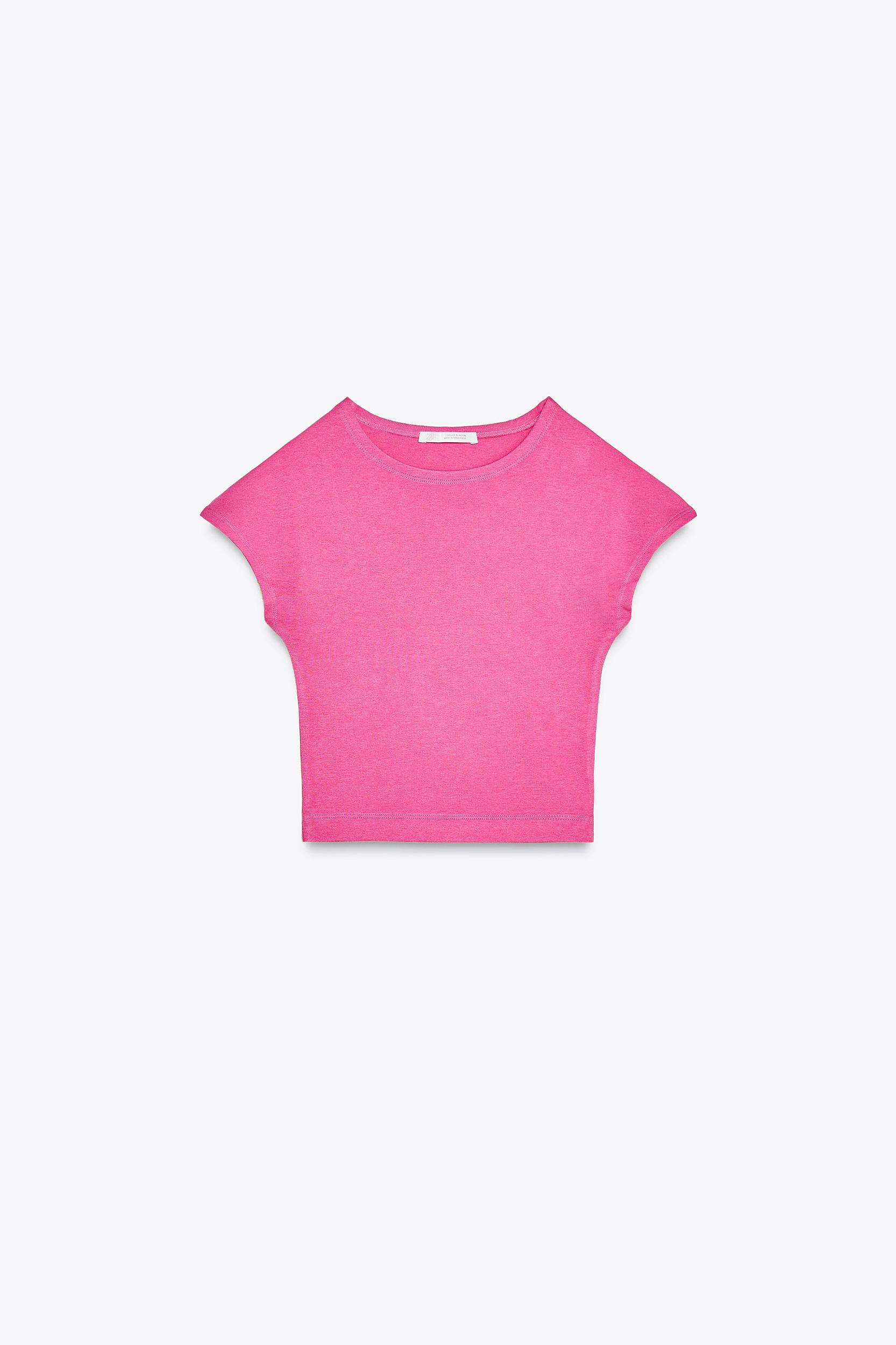 COTTON MODAL CROP T-SHIRT Product Image