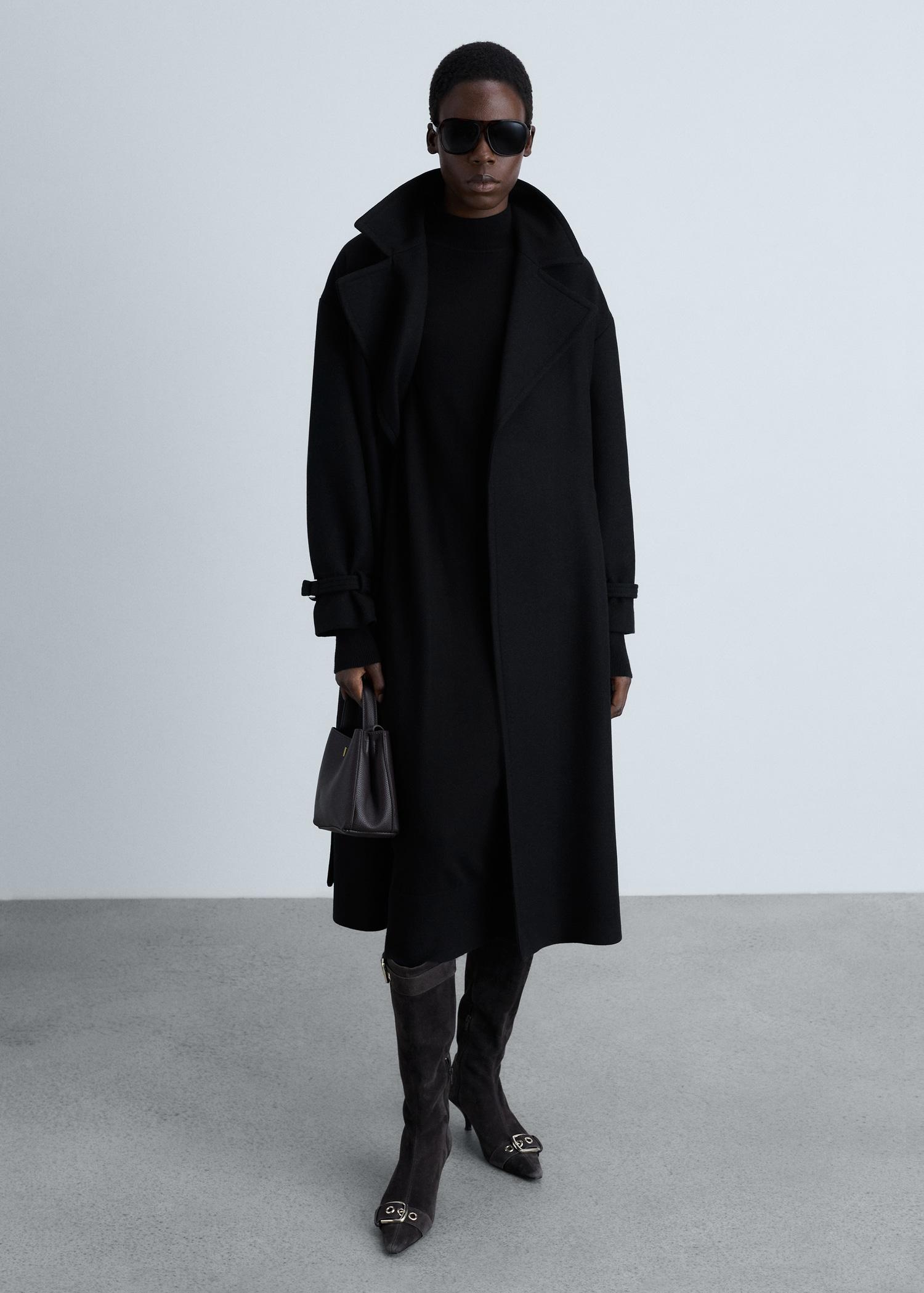 Perkins-neck knitted dress - Women | MANGO USA Product Image