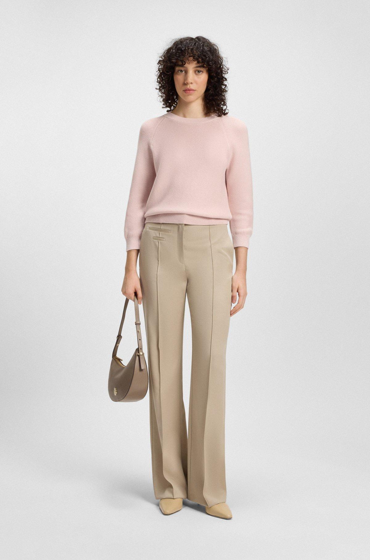 BOSS - Knitted sweater in pure cotton - Light Purple Product Image