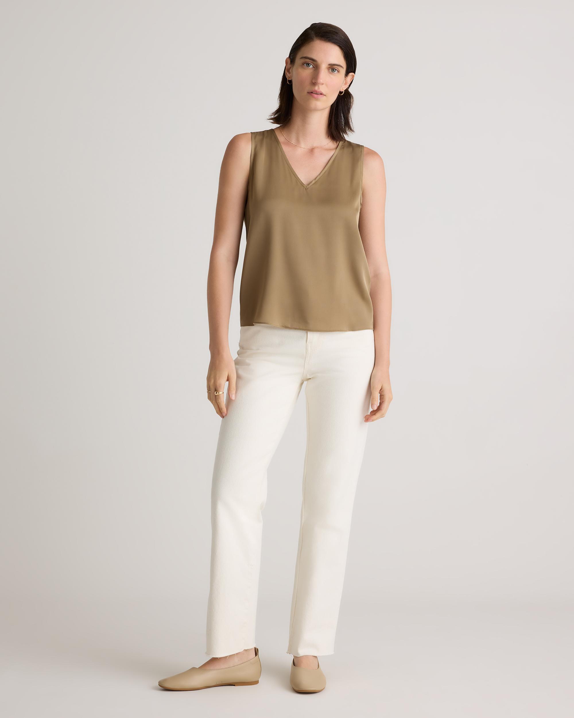 Quince | Women's Washable Stretch Silk Tank Top Size XL Product Image