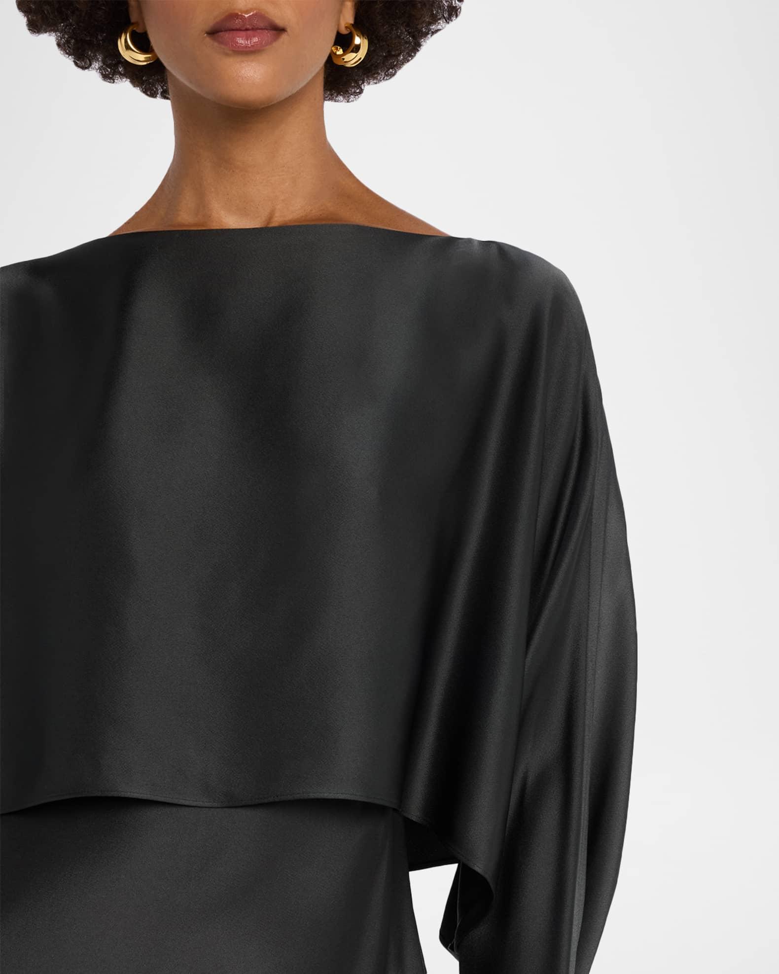 Dolman-Sleeve Satin Cape Gown Product Image