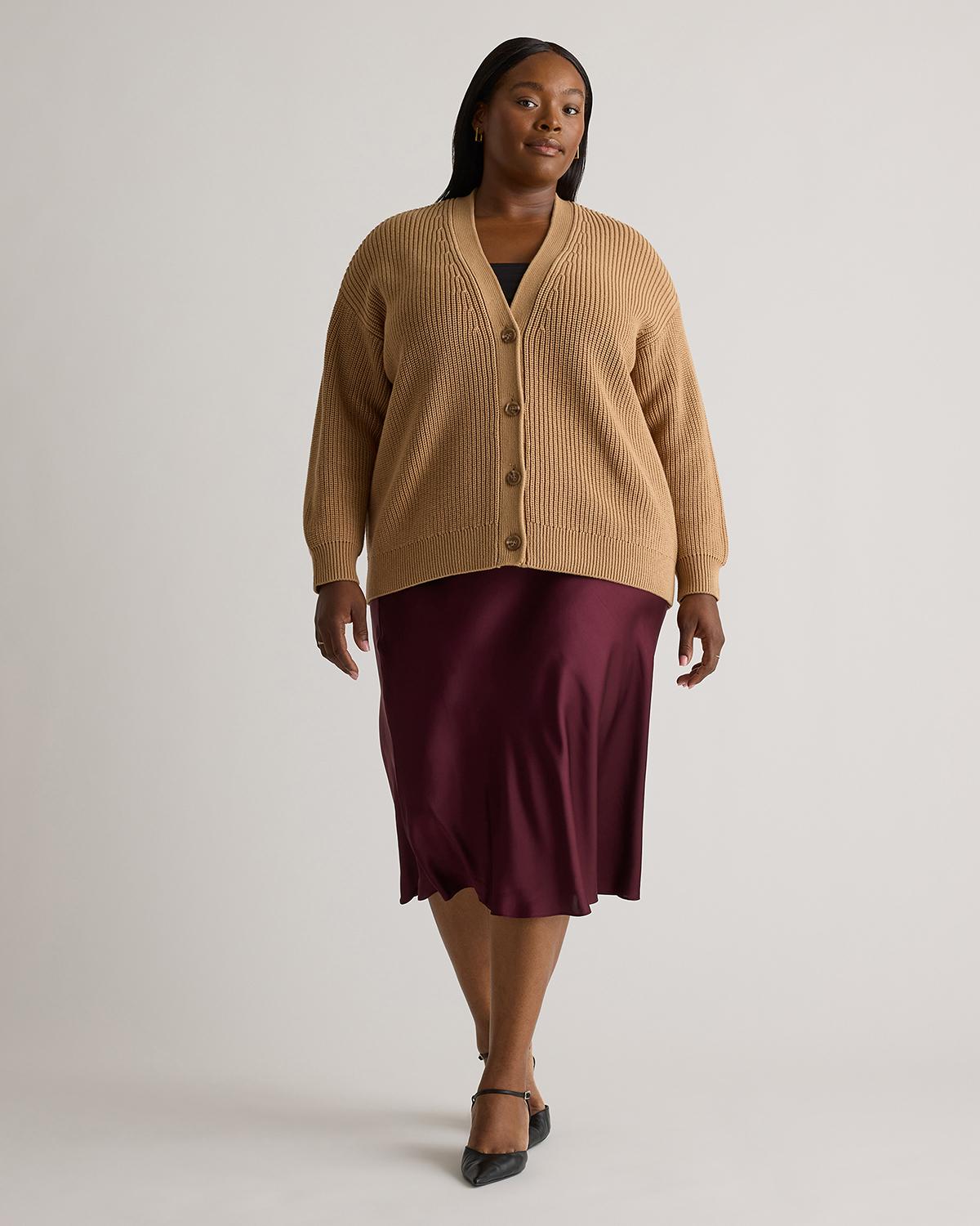 Quince | Women's OverSized Boyfriend Cardigan Sweater Organic Cotton Product Image