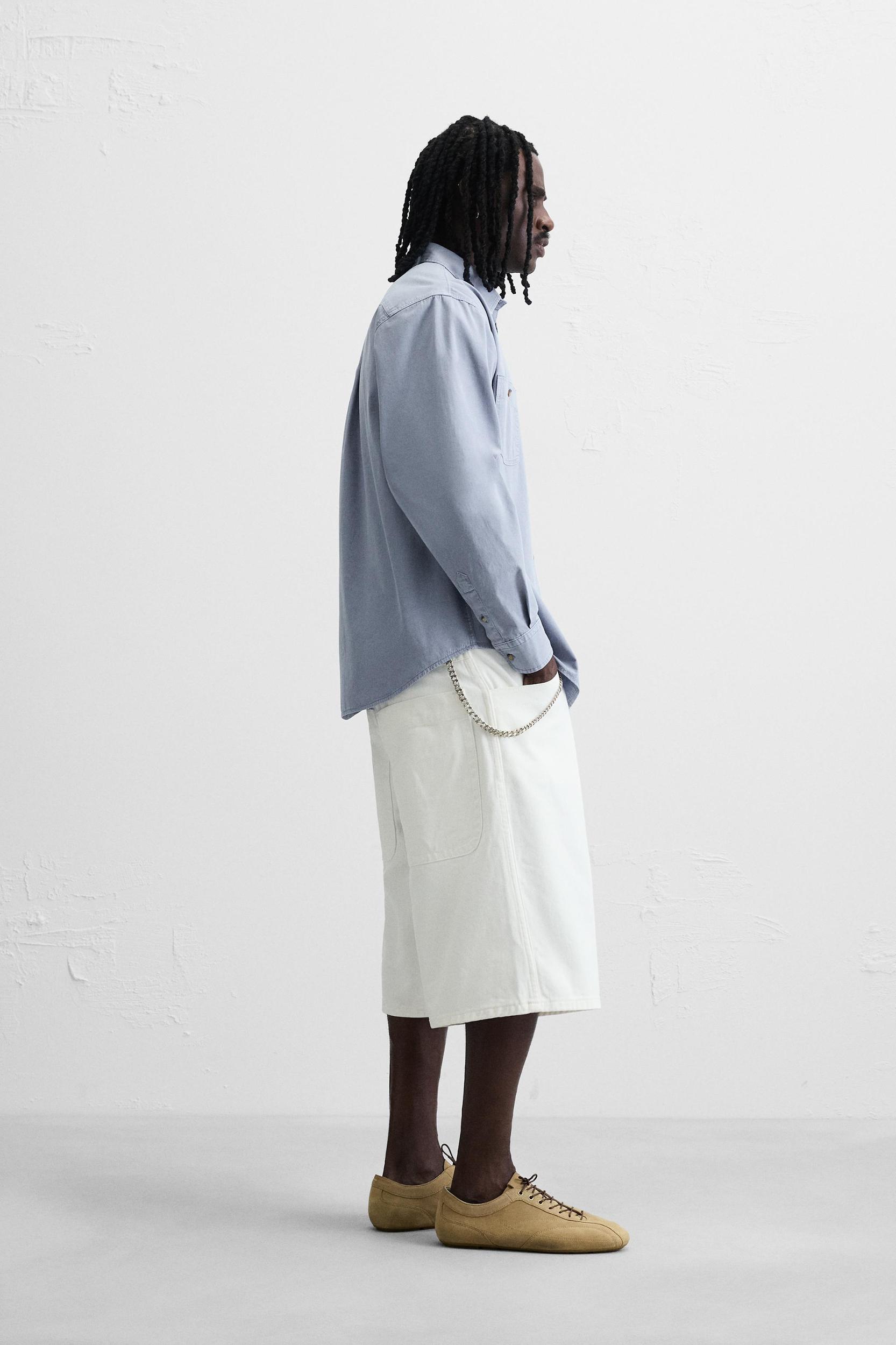 OVERSIZED FIT DENIM BERMUDA SHORTS Product Image