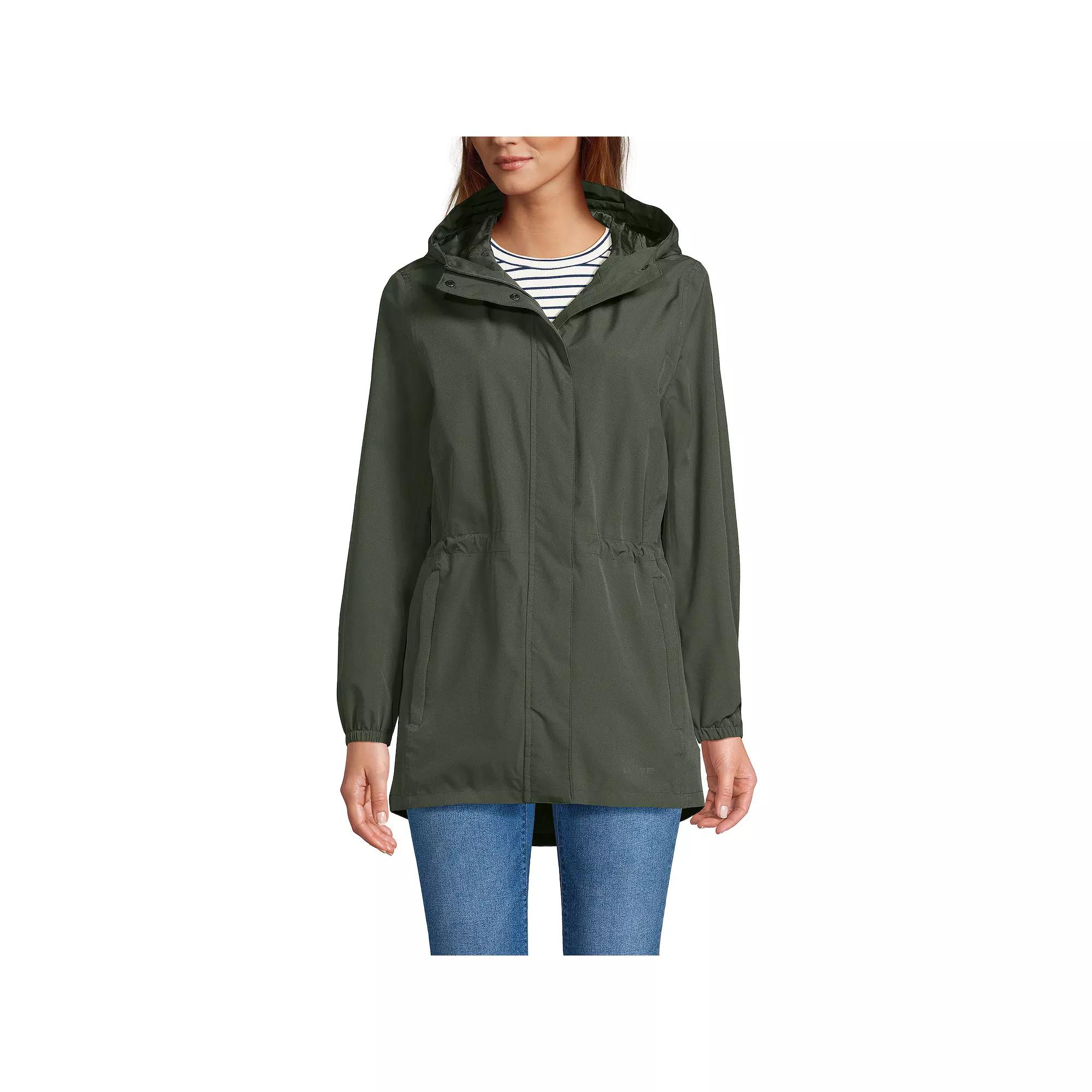 Petite Lands' End Hooded Packable Raincoat, Women's,  Product Image