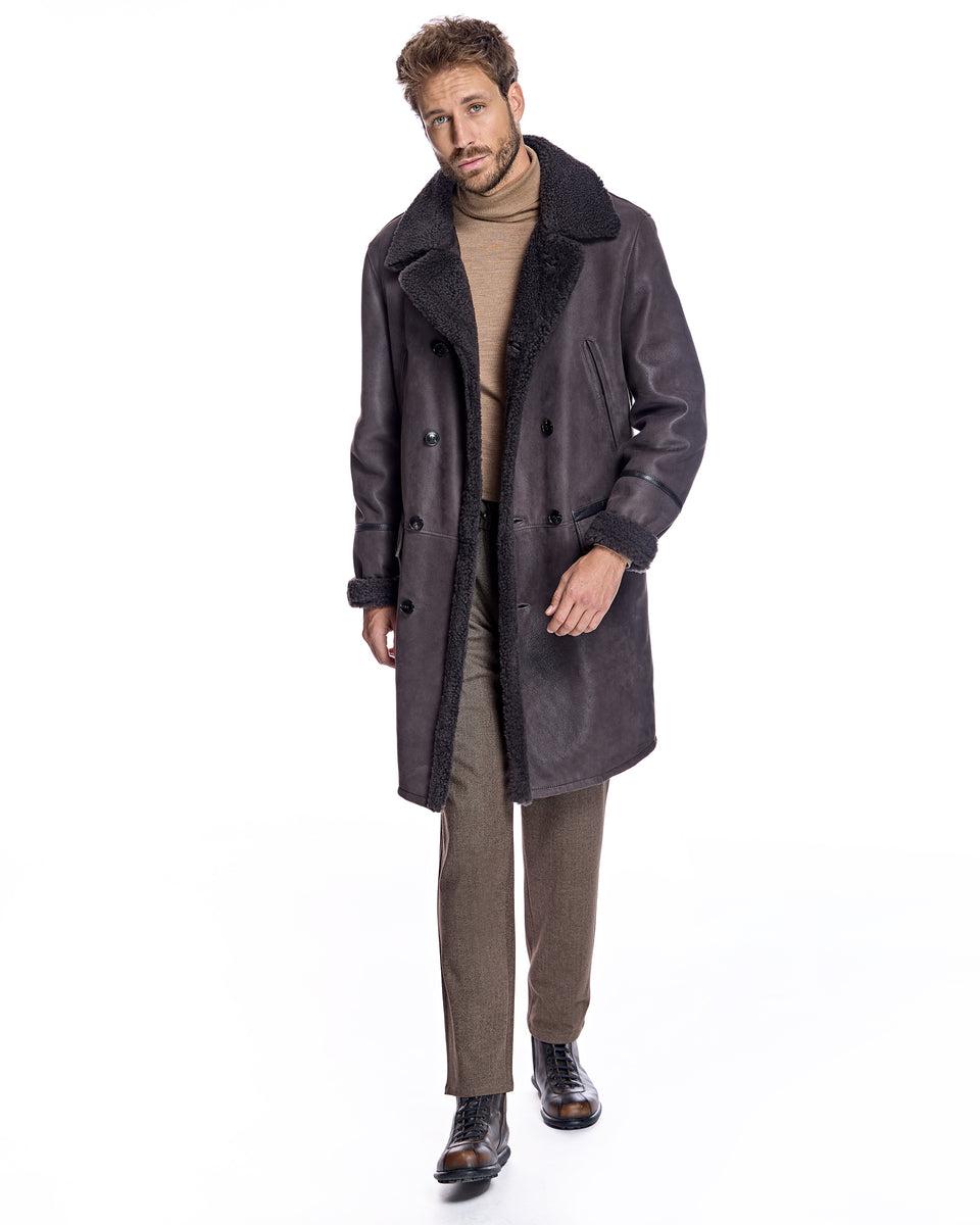 Men's Shearling Peacoat Product Image