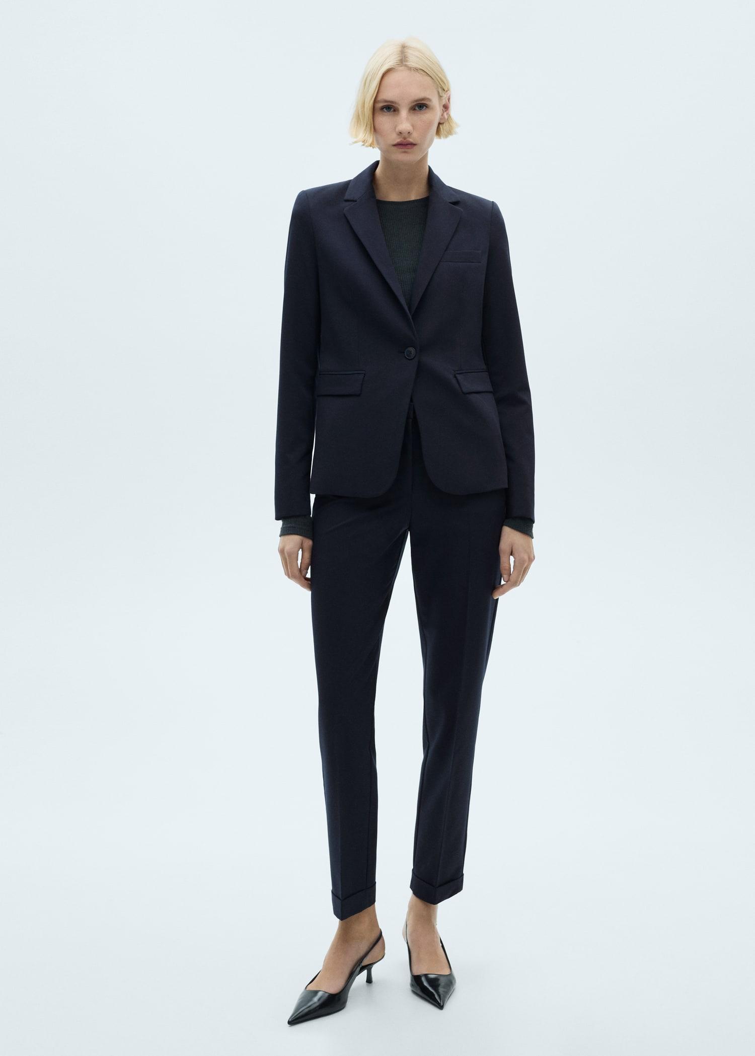 Fitted suit jacket - Women | MANGO USA Product Image