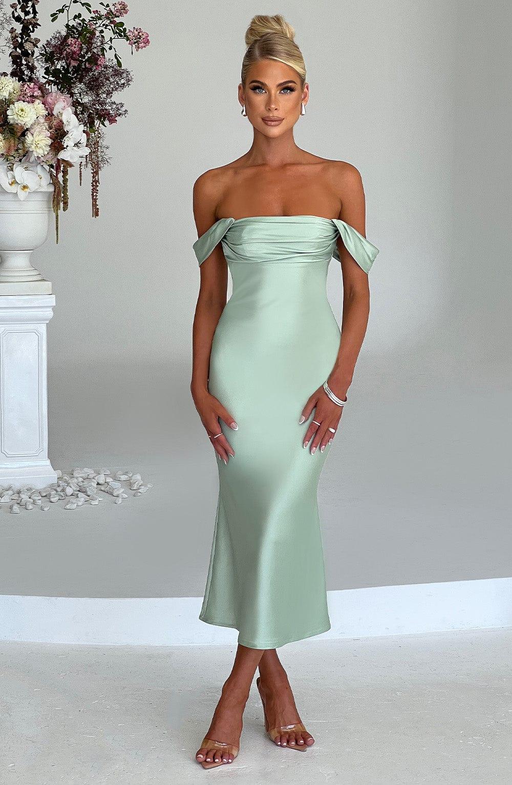 Jennifer Midi Dress - Mint Product Image