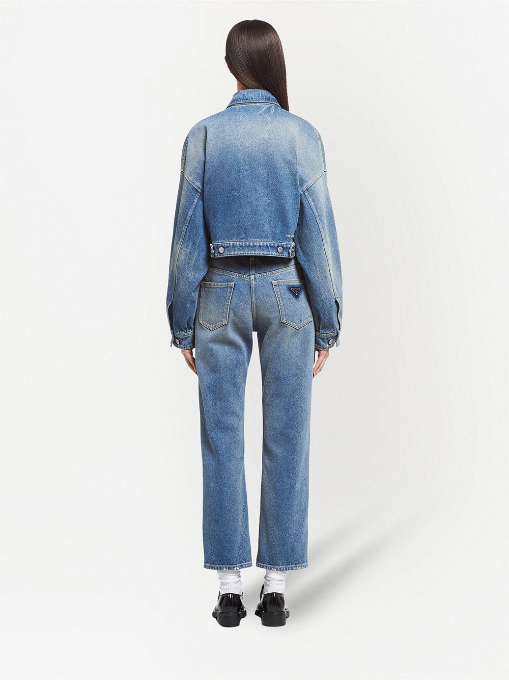 cropped organic-denim jacket Product Image