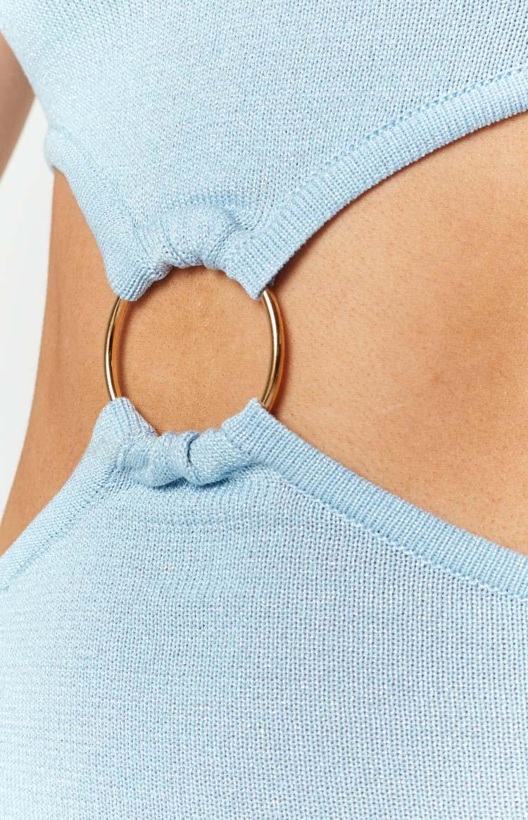 Aisha Blue Cut Out Strapless Mini Dress Baby Product Image