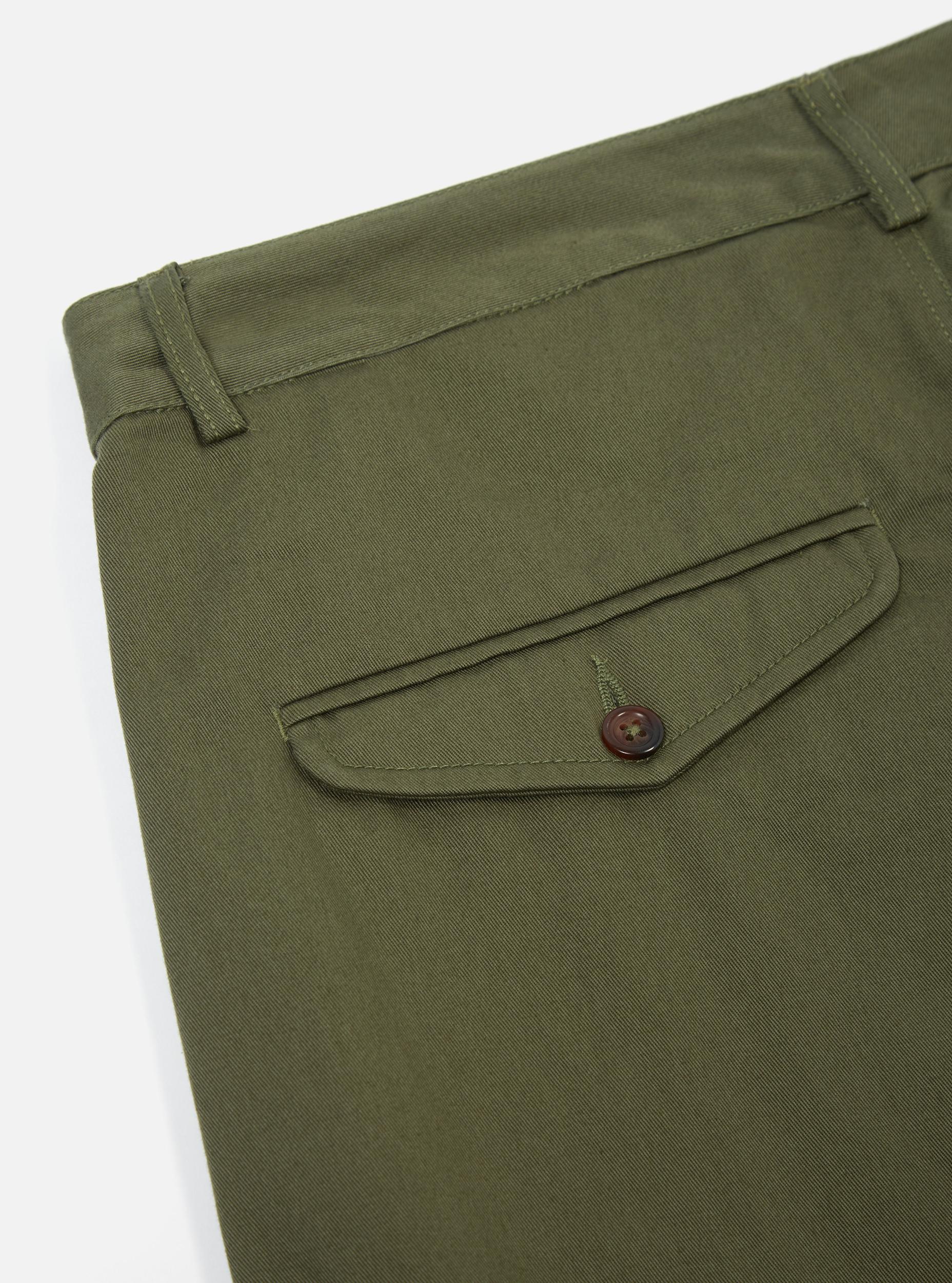 Light Olive Twill Curved Pant Product Image
