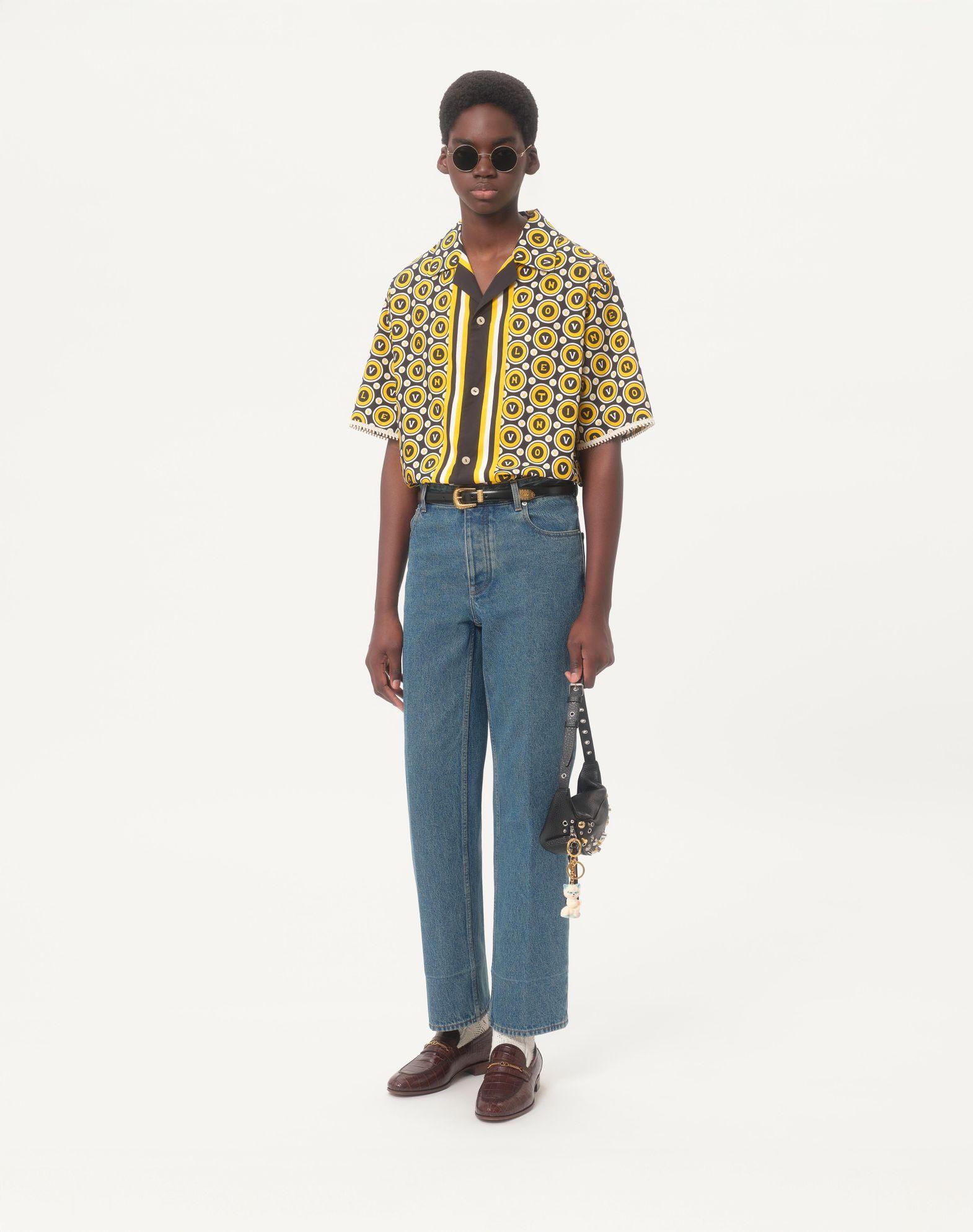 Cotton Poplin Bowling Shirt With Bulles Royales Print Product Image