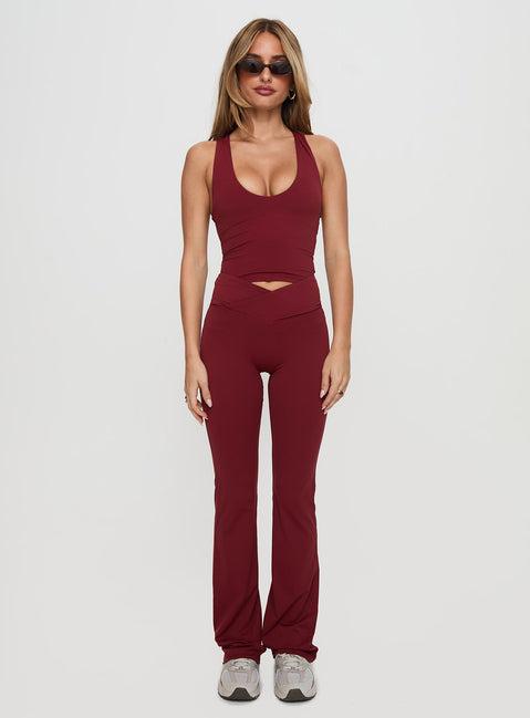 Sunday Session Active Flare Leg Pant Red Product Image