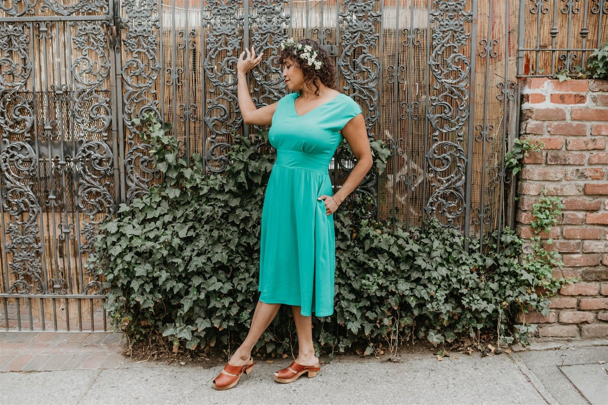 Joy dress in Teal Challis Product Image
