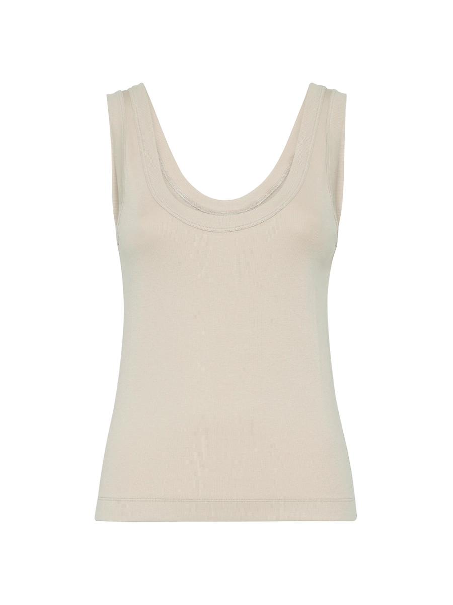 Womens Stretch Cotton Ribbed Jersey Top Product Image